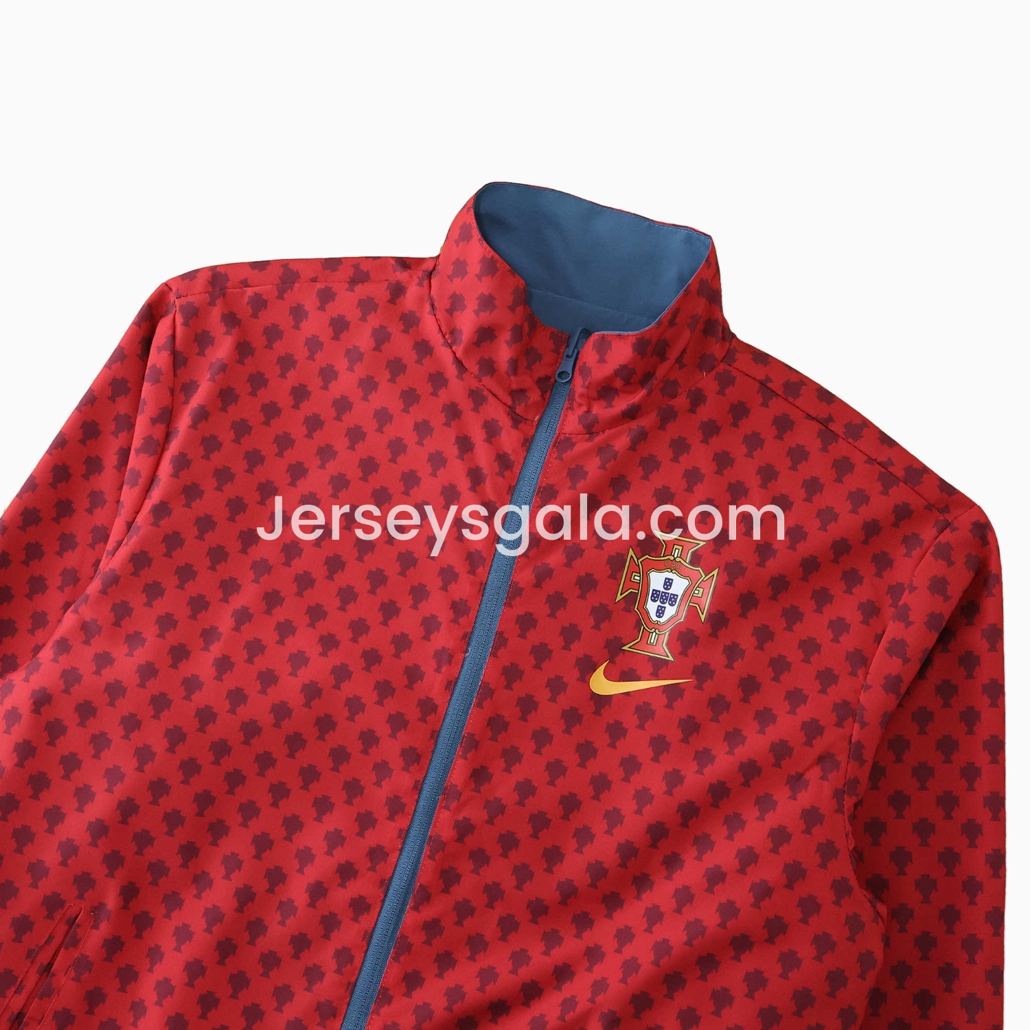 Portugal 24-25 Double Sided Reversible Windbreaker - Red & Blue - SOCCERDEALSHOP
