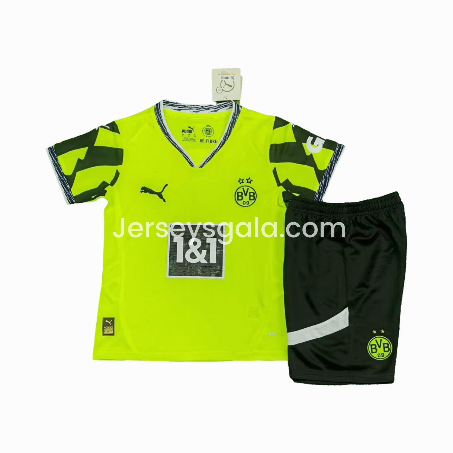 Dortmund 24-25 Yellow Alert Special Edition Kids Kit with Black Shorts - SOCCERDEALSHOP