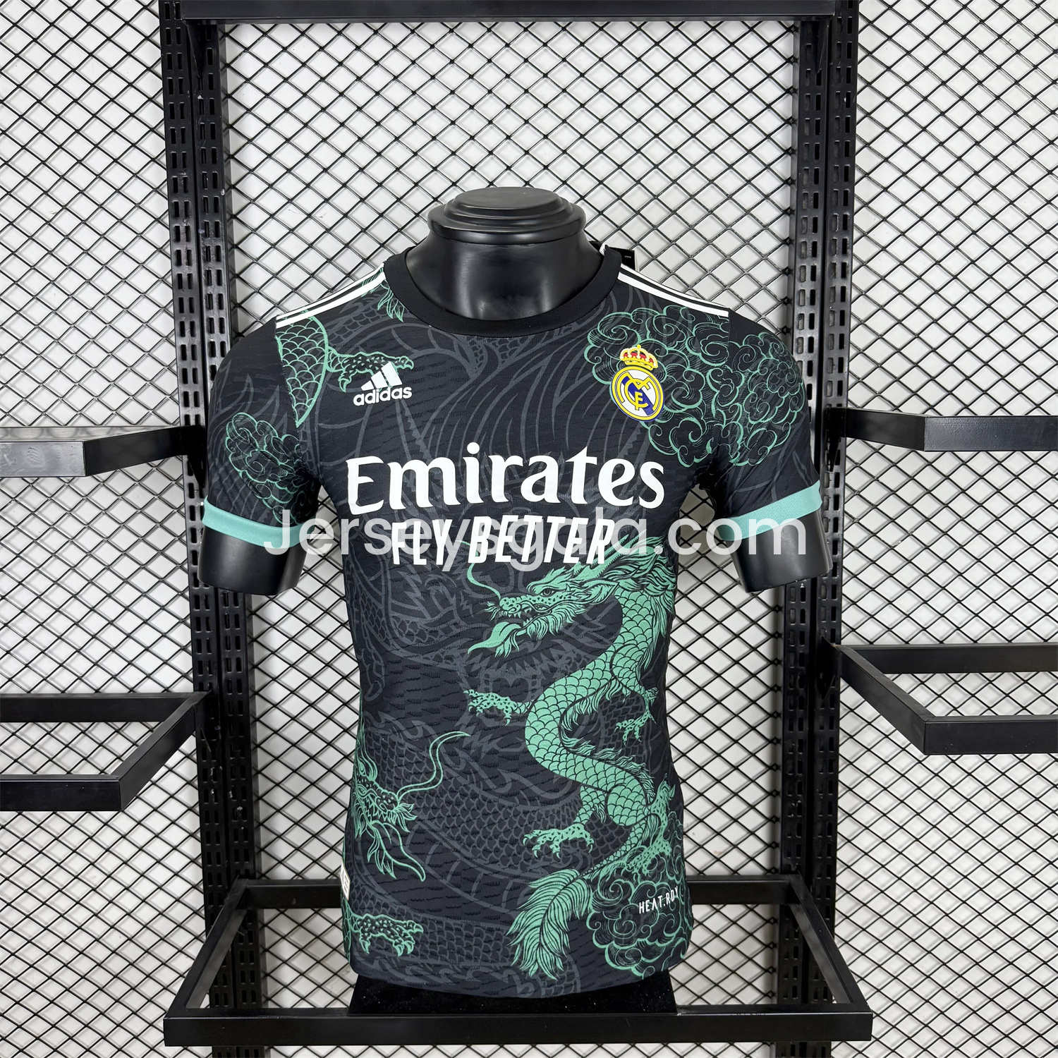 Real Madrid 25-26 Green Dragon Soars Black Jersey - Player Version - SOCCERDEALSHOP