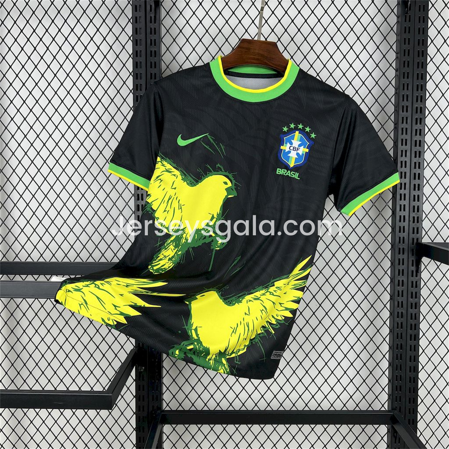 Brazil 25-26 Yellow Dove Black Jersey - Fans Version - SOCCERDEALSHOP