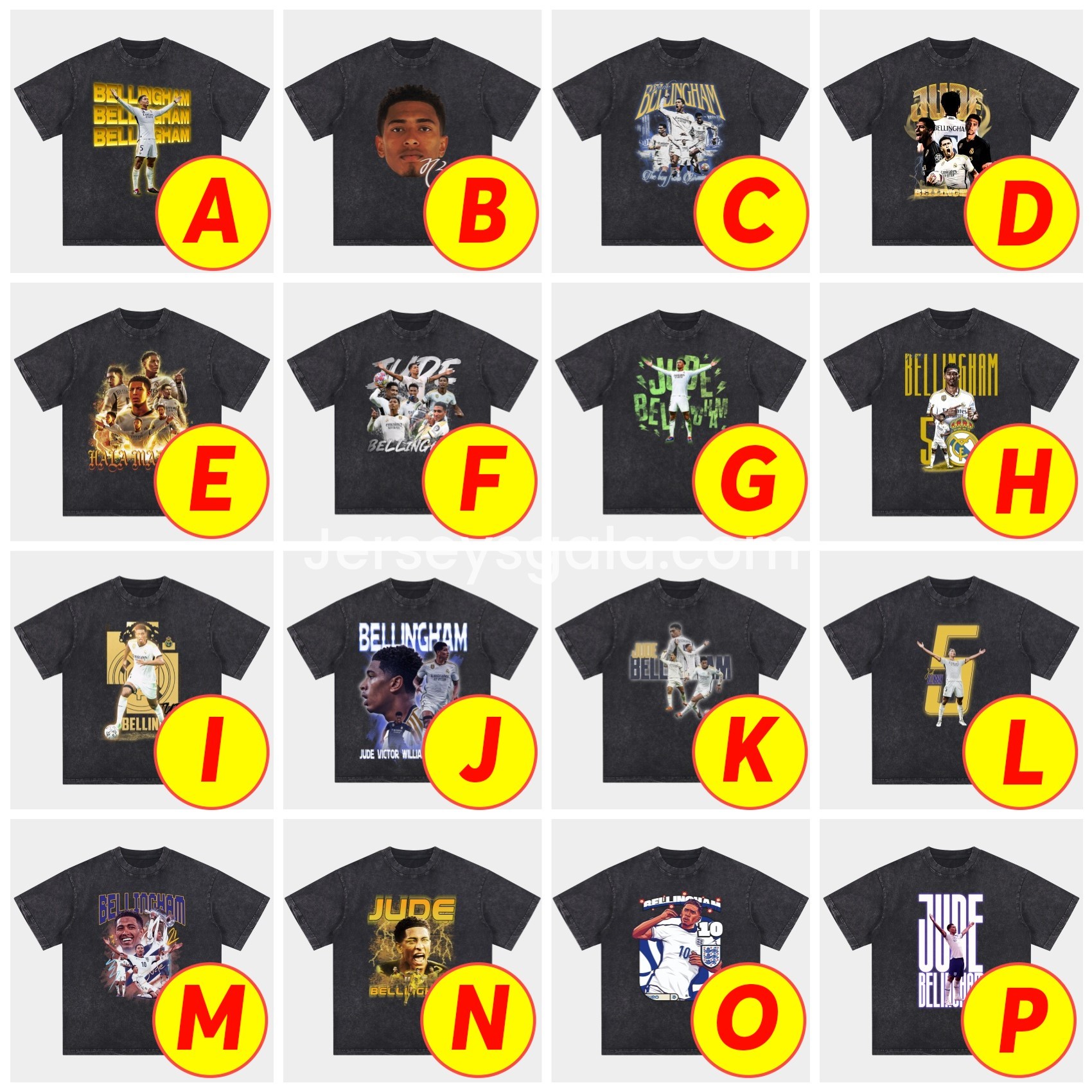 Bellingham Real Madrid England Oversized Washed T-Shirt - SOCCERDEALSHOP