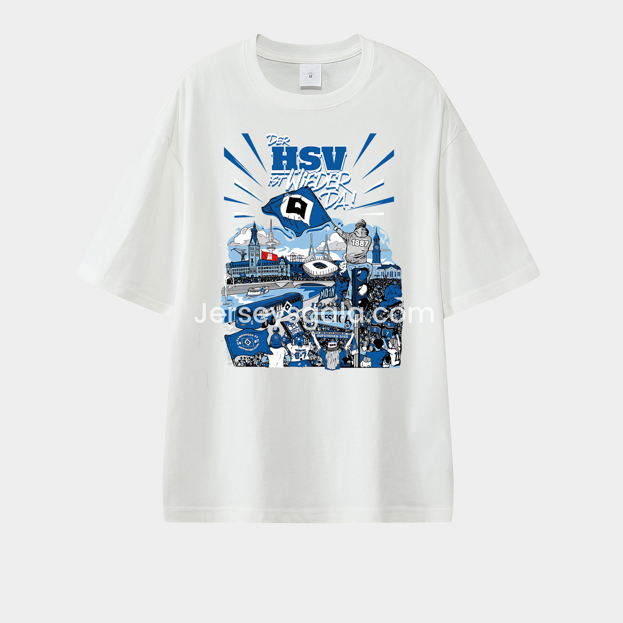 Hamburger SV DER HSV IST WIEDER DA 2024-25 2. Bundesliga Champion Unisex Pure Cotton T-shirt - SOCCERDEALSHOP