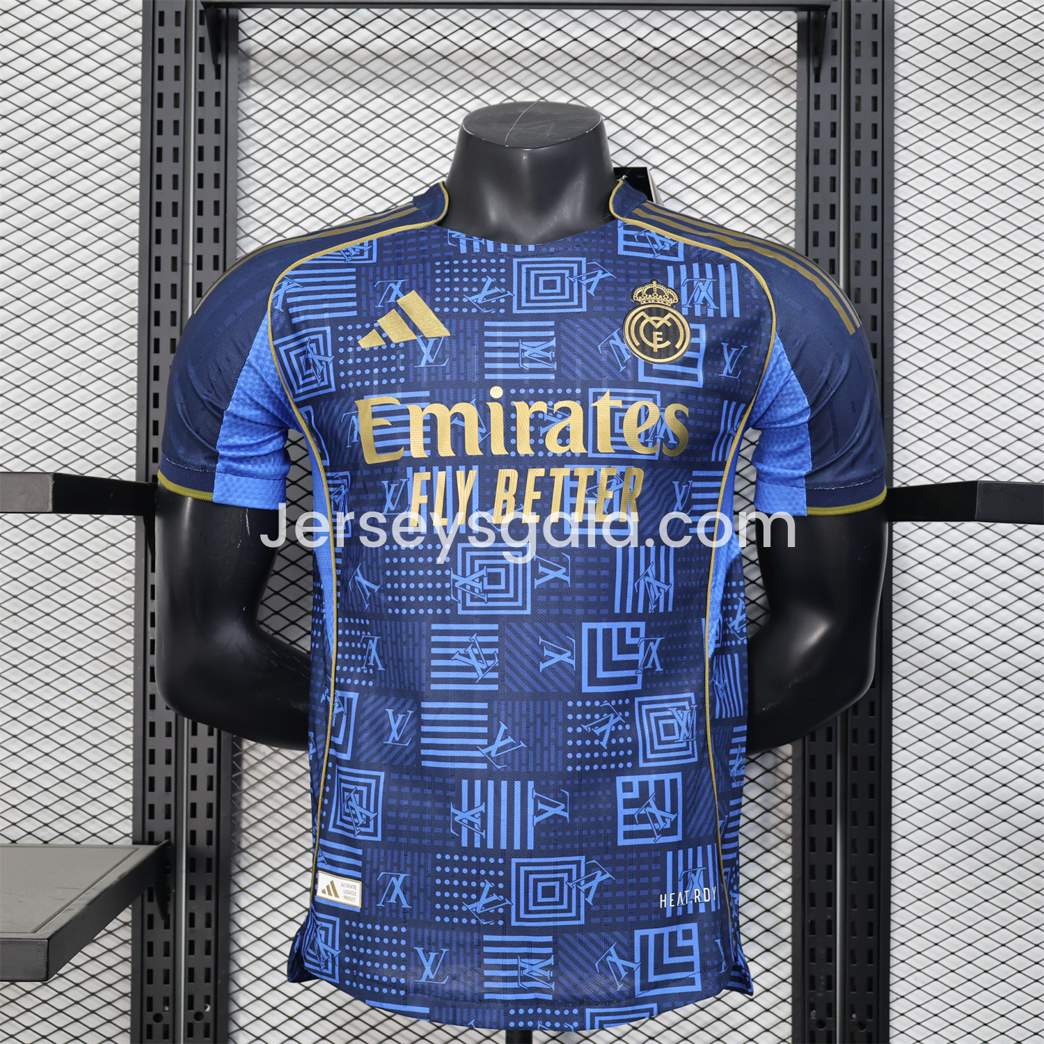 Real Madrid 25-26 Blue Gold Special Edition Jersey - Player Version - SOCCERDEALSHOP