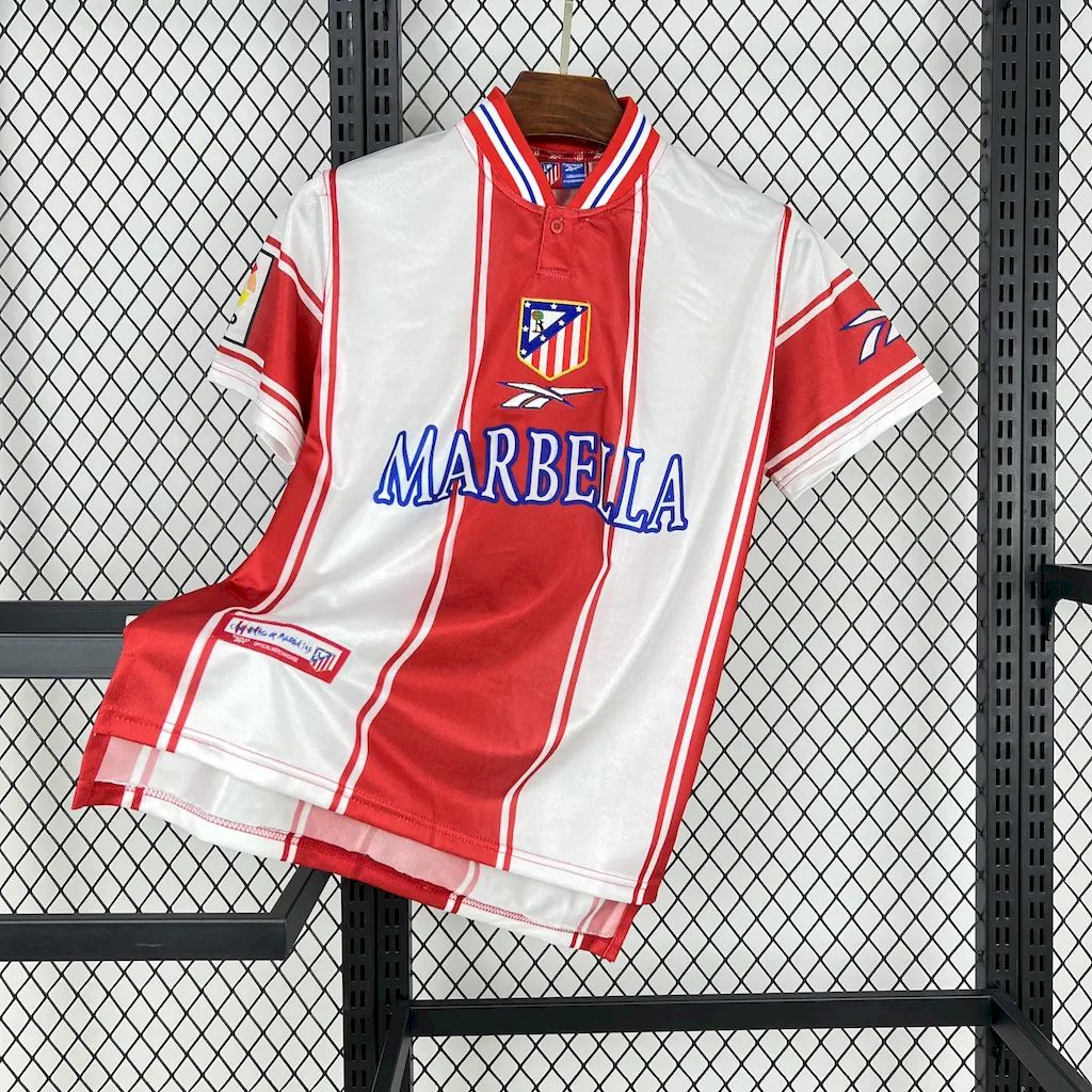 Retro Atletico Madrid 1999-00 Home Jersey with La Liga Patch - SOCCERDEALSHOP