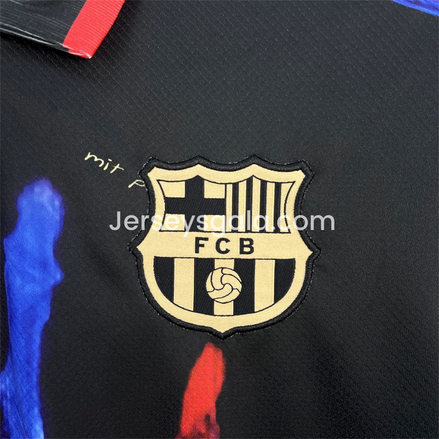 B.A.R.S.A 25-26 Red & Blue Palm Black Jersey - Fans Version - SOCCERDEALSHOP