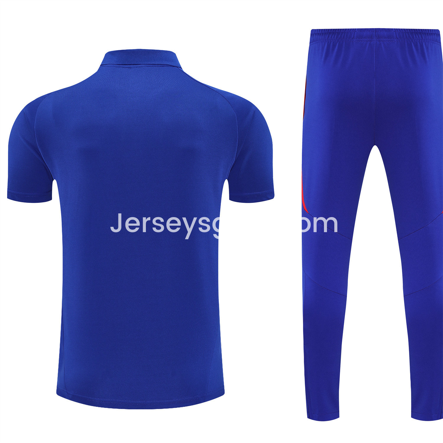 Spain 25-26 POLO Short-Sleeve Training Set - Royal Blue Top and Pants - SOCCERDEALSHOP