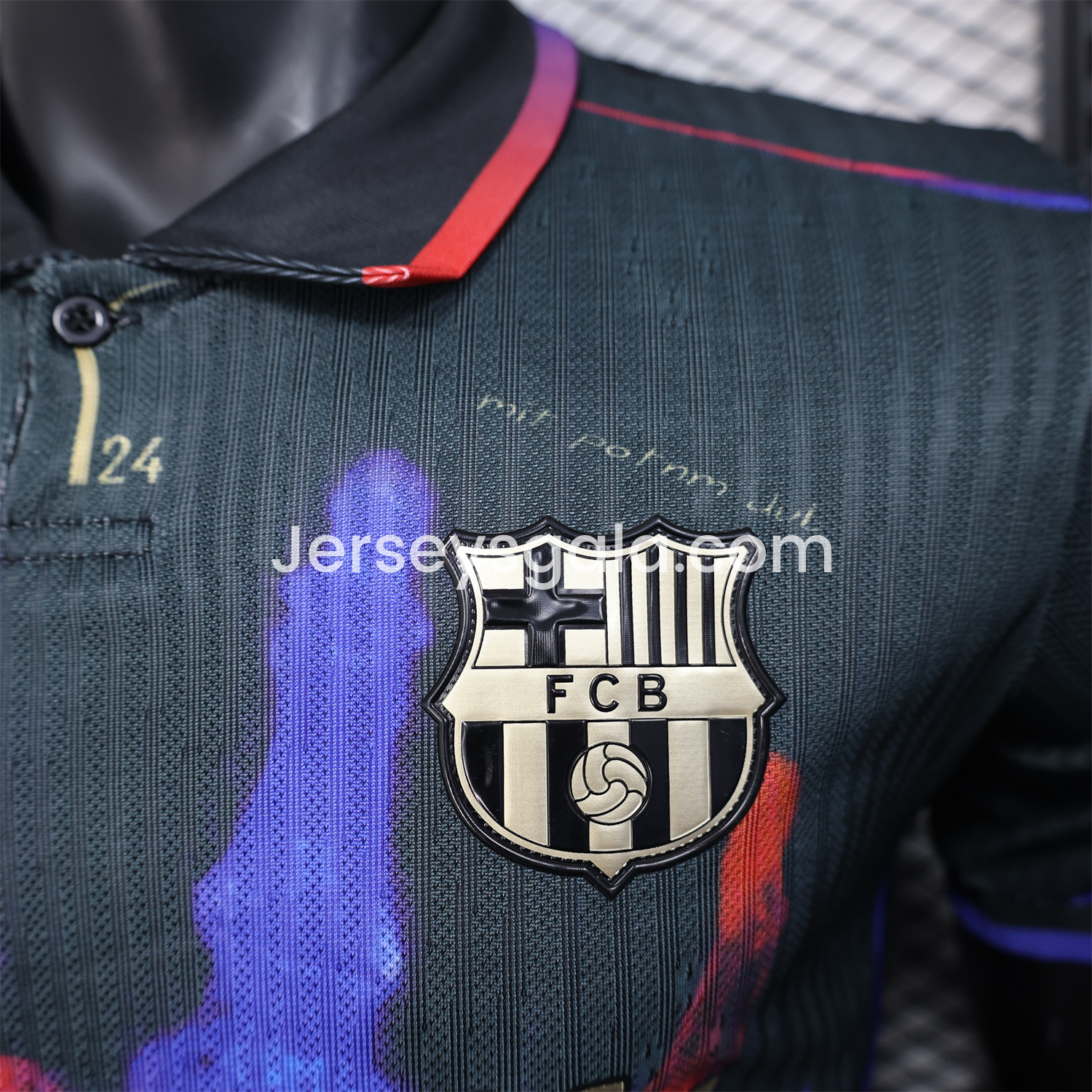 B.A.R.S.A 24-25 Red and Blue Hand Special Edition Jersey - Player Version - SOCCERDEALSHOP