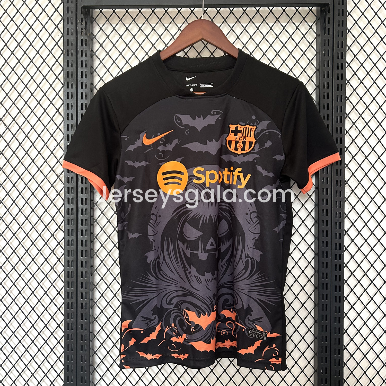 B.A.R.S.A 25-26 Halloween Pumpkin Silhouette Black Jersey - Fans Version - SOCCERDEALSHOP