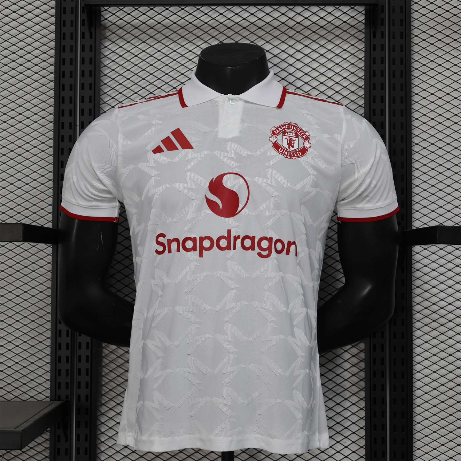 Manchester United 24-25 White POLO Jersey - Player Version - SOCCERDEALSHOP