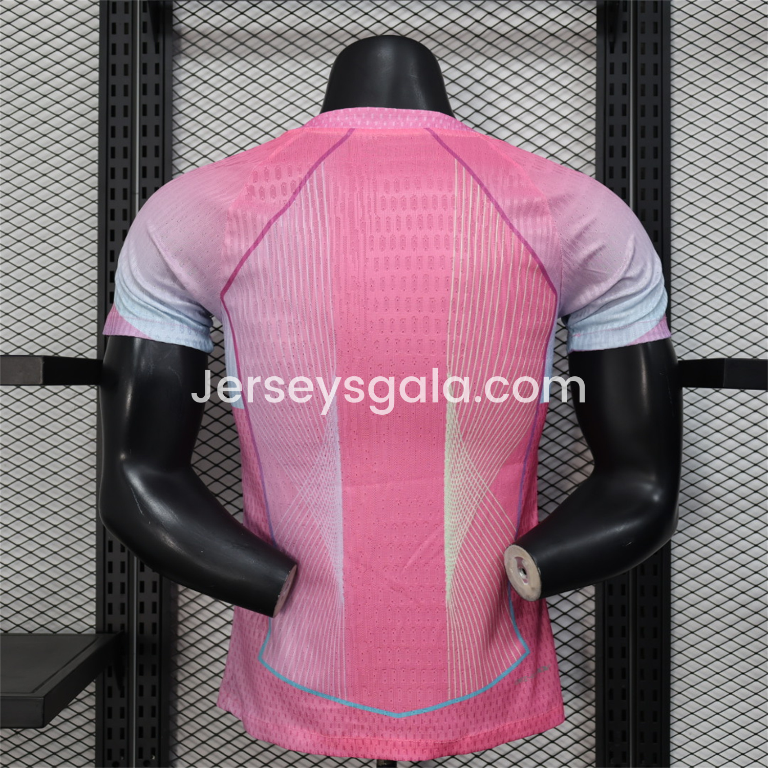 B.A.R.S.A 25-26 Pink and Light Blue Stripes Jersey - Player Version - SOCCERDEALSHOP