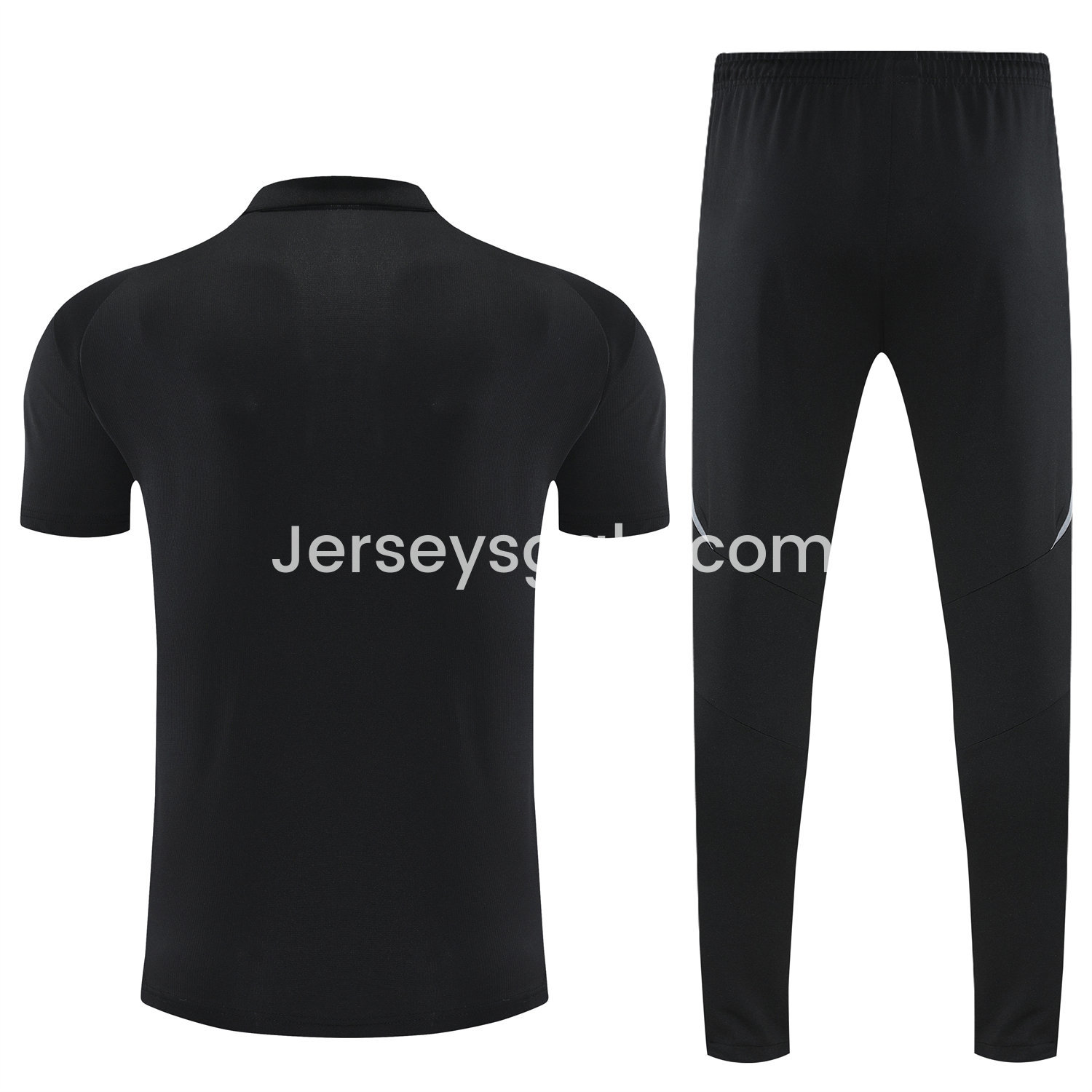 INT M.A.M 25-26 POLO Short-Sleeve Training Set - Black Top and Pants - SOCCERDEALSHOP