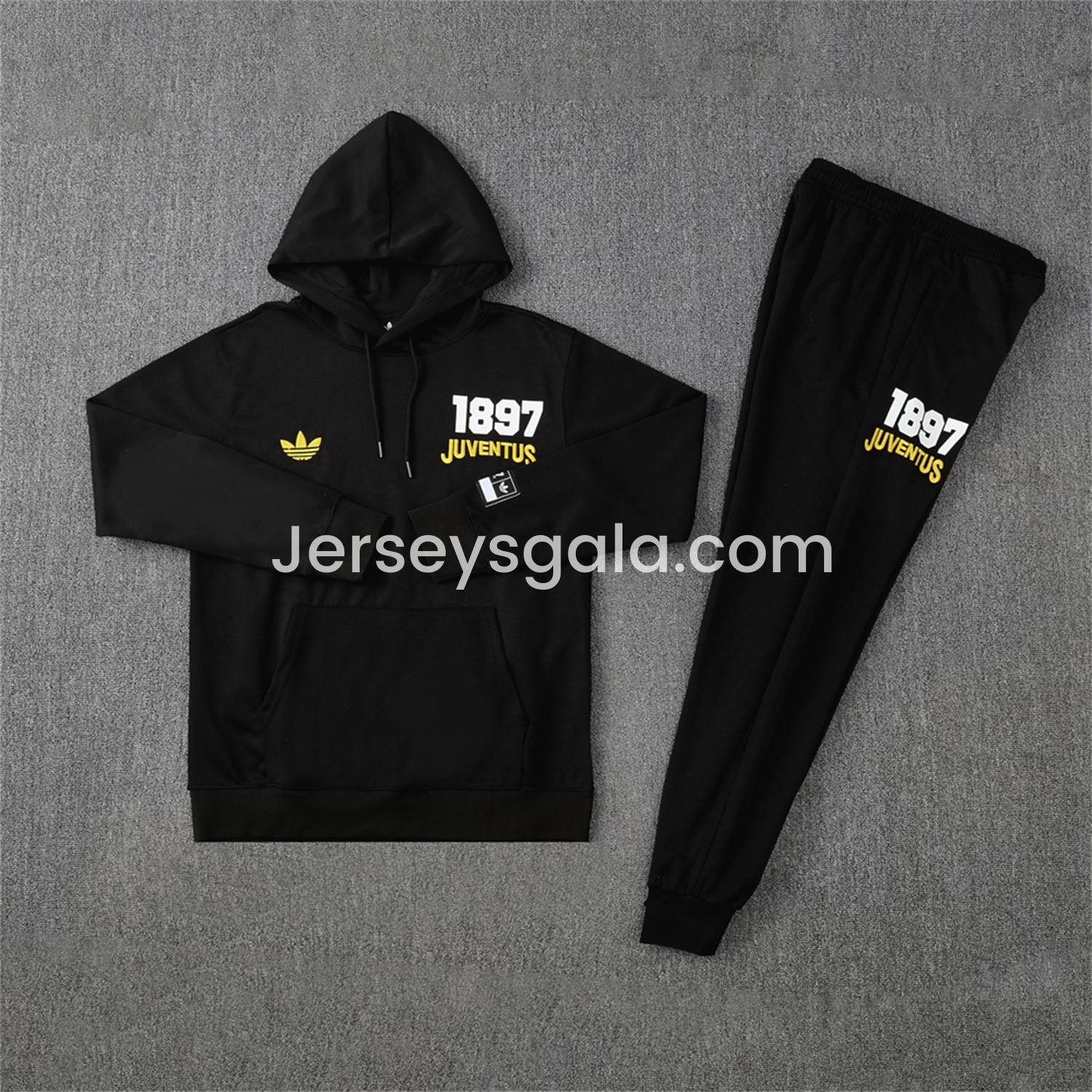 Juventus 25-26 Originals Varsity Hoodie Set - Black Hoodie and Pants - SOCCERDEALSHOP