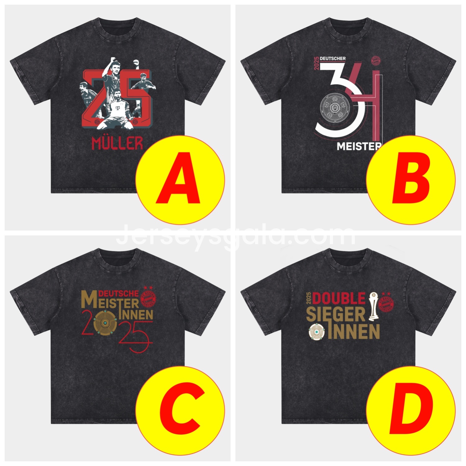 Bayern Munich Bundesliga Champions Deutscher Meister 2025 Oversized Washed T-Shirt - SOCCERDEALSHOP