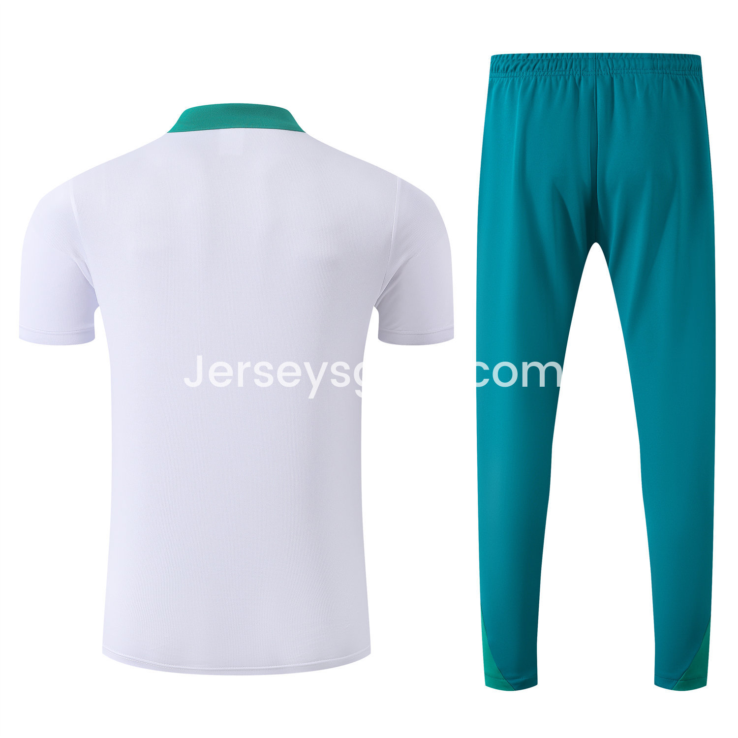 Portugal 25-26 POLO Short-Sleeve Training Set - White Top and Blue Pants - SOCCERDEALSHOP