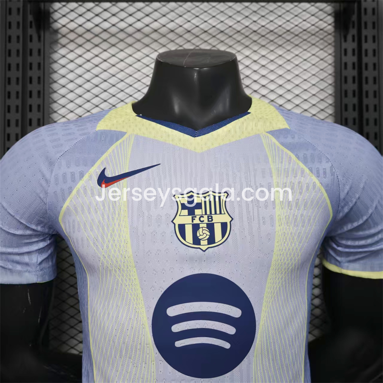 B.A.R.S.A 25-26 T90 Blue and White Gradient and Yellow Lines Special Jersey - Player Version - SOCCERDEALSHOP
