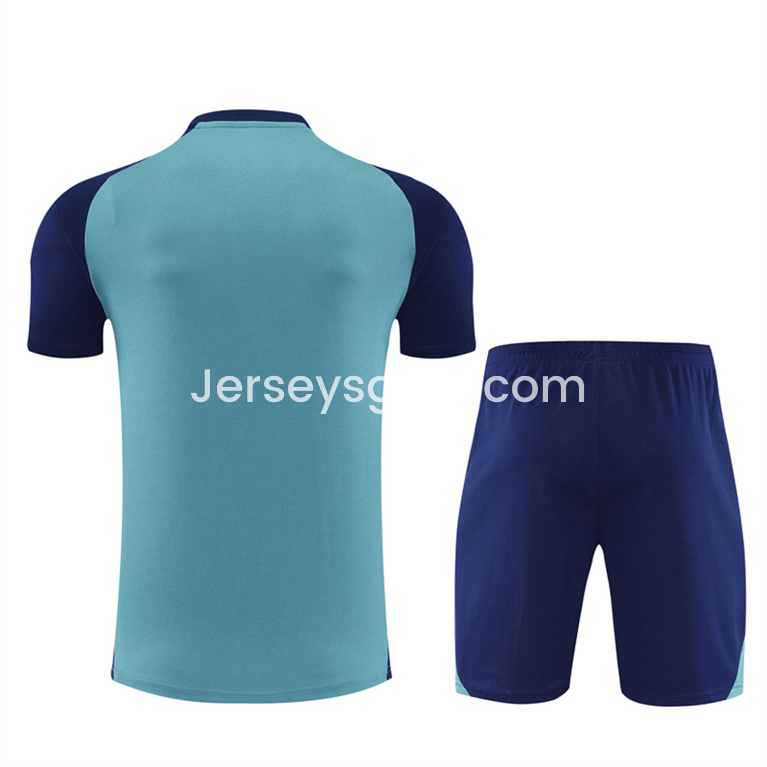 Arsenal 25-26 Kids Short-Sleeve Training Set - Green Top and Deep Blue Shorts - SOCCERDEALSHOP