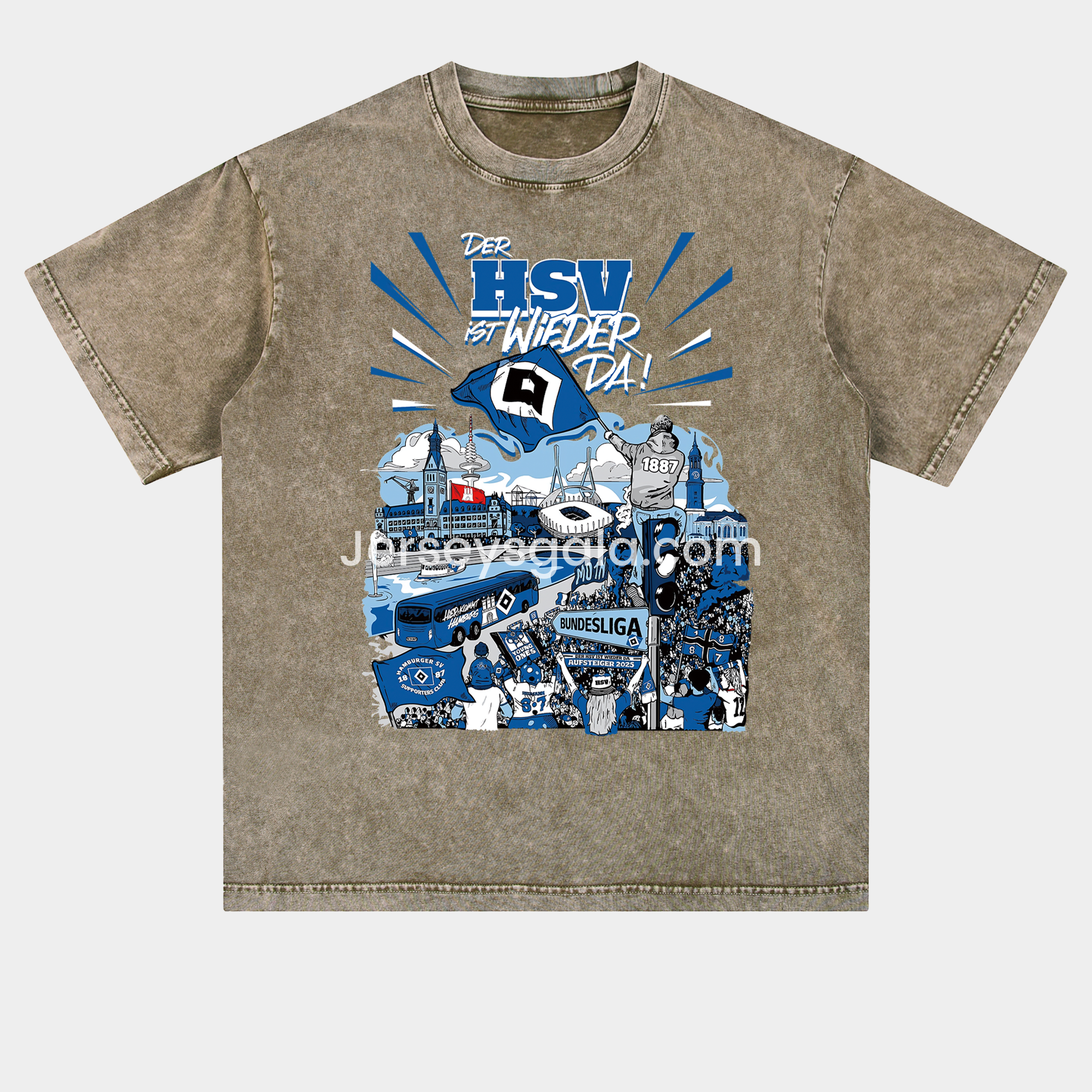 Hamburger SV DER HSV IST WIEDER DA 2024-25 2. Bundesliga Champion Oversized Washed T-Shirt - SOCCERDEALSHOP