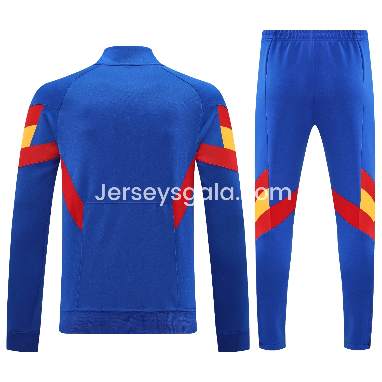 Spain 25-26 Jacket Training Tracksuit - Blue Jackets & Pants with Red and Yellow - SOCCERDEALSHOP