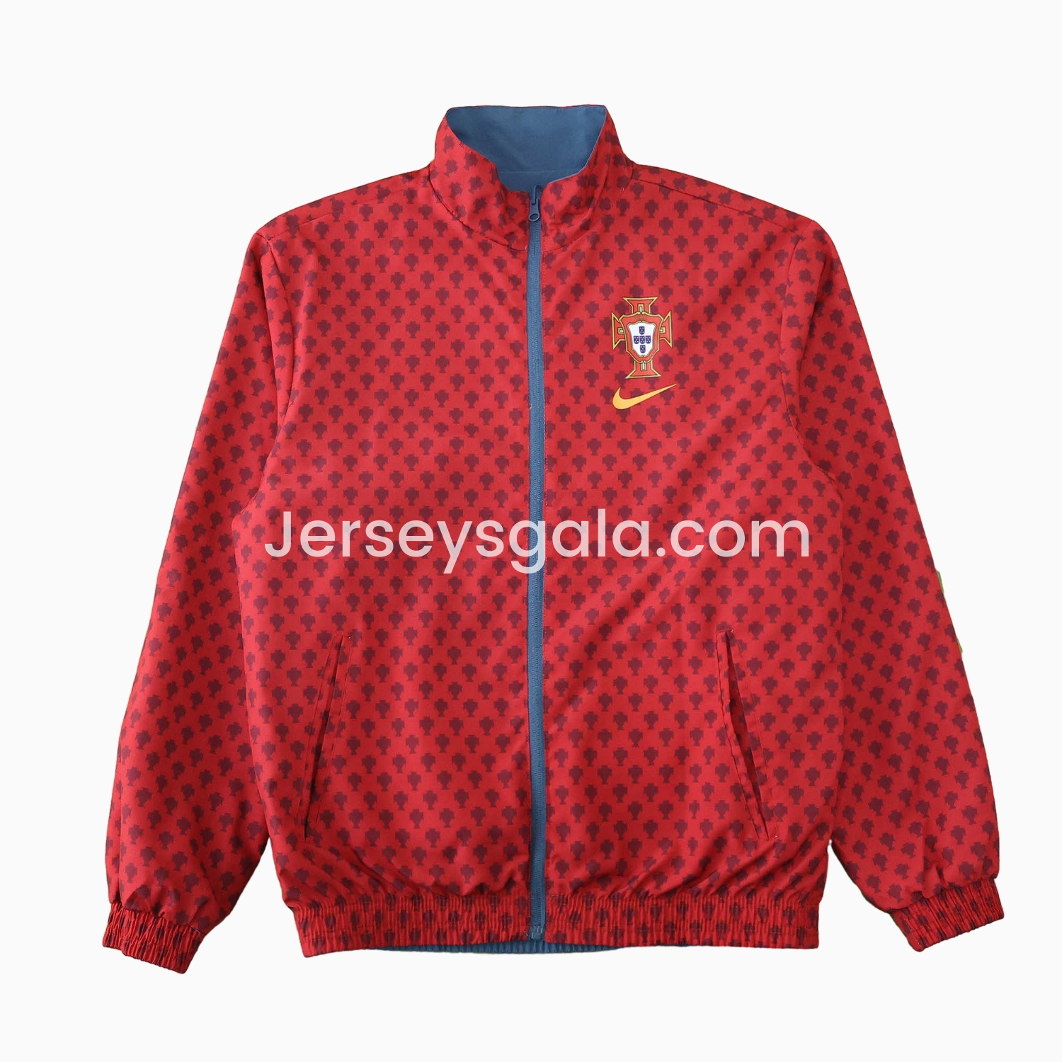 Portugal 24-25 Double Sided Reversible Windbreaker - Red & Blue - SOCCERDEALSHOP