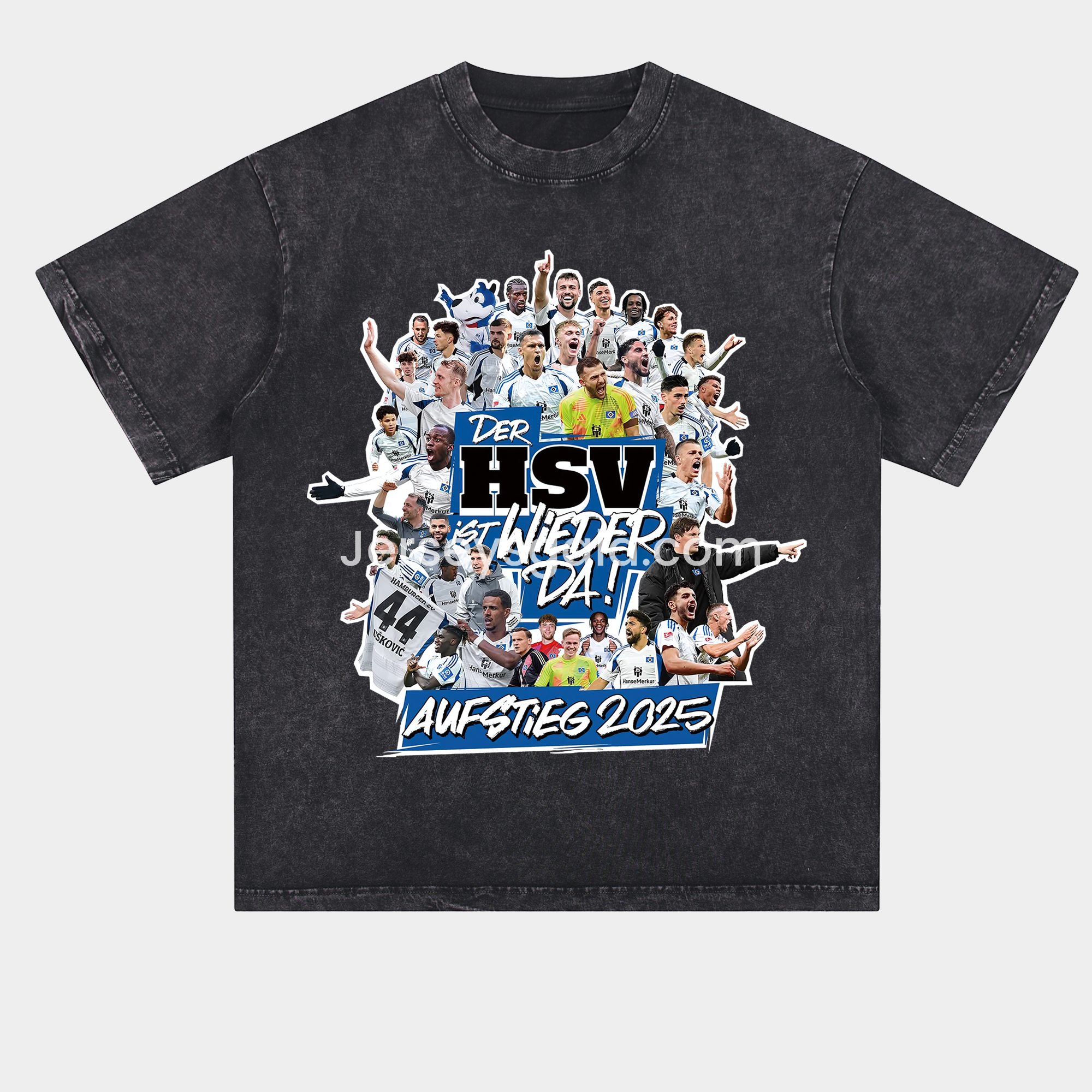 Hamburger SV DER HSV IST WIEDER DA AUFSTIEG 2025 Oversized Washed T-Shirt - SOCCERDEALSHOP