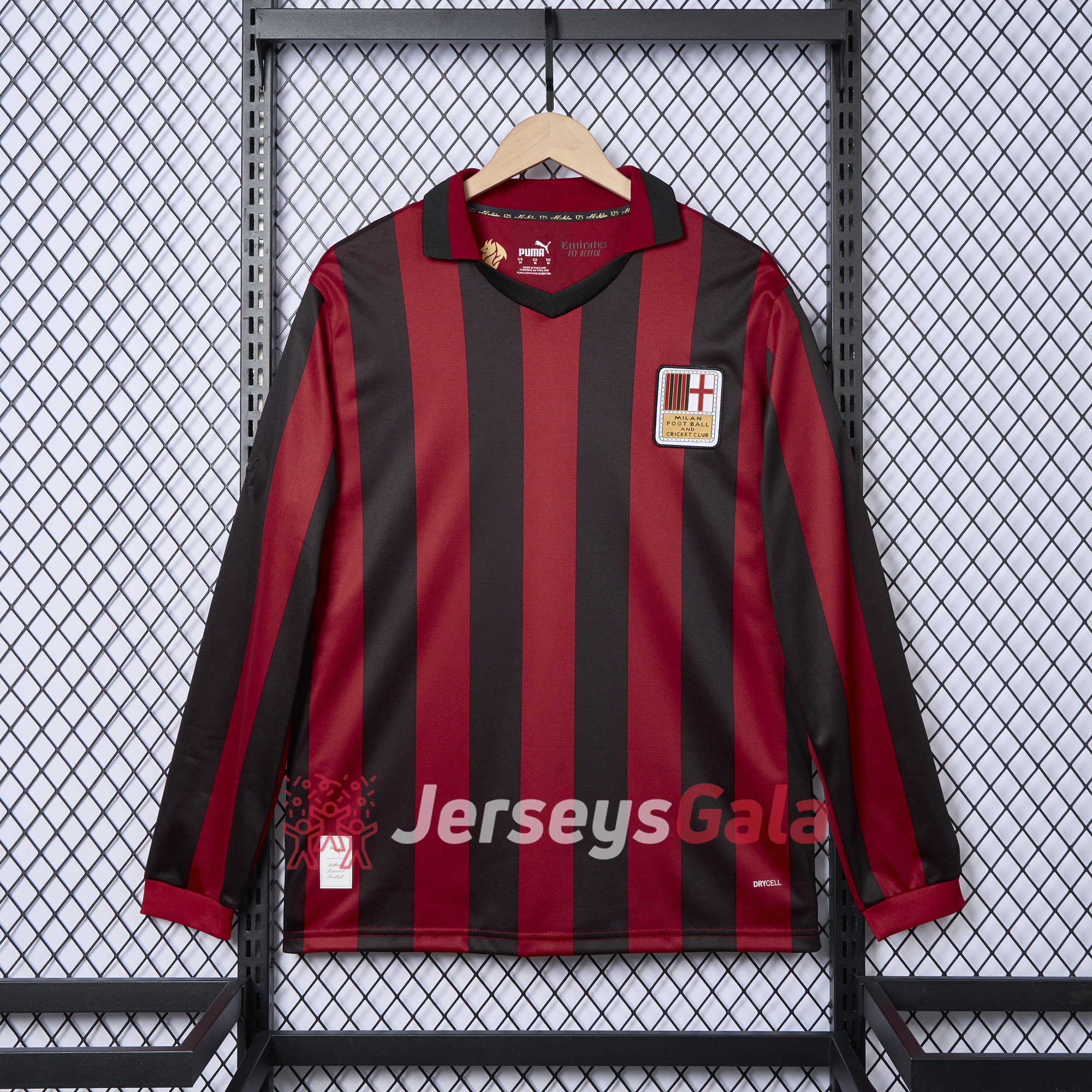 AC Milan 24-25 125th Anniversary Long Sleeves Red Jersey - Fans Version - SOCCERDEALSHOP