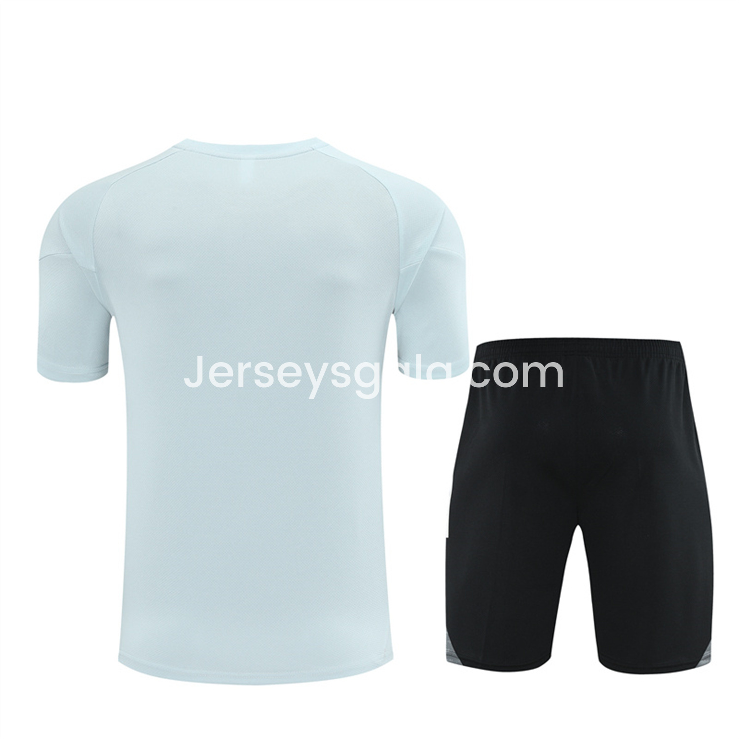 Japan 25-26 Kids Short-Sleeve Training Set - Light Blue Top and Black Shorts - SOCCERDEALSHOP