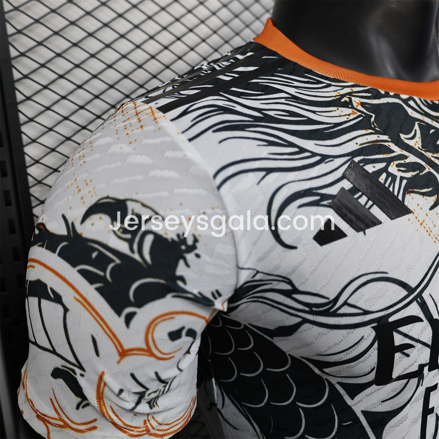 Real Madrid 24-25 Black & Orange Loong White Jersey - Player Version - SOCCERDEALSHOP