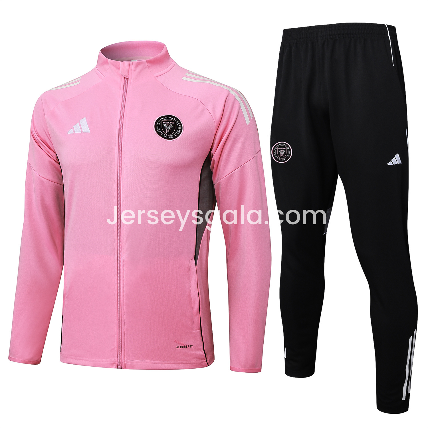 INT M.A.M 25-26 Jacket Training Tracksuit - Pink Top and Black Pants - SOCCERDEALSHOP