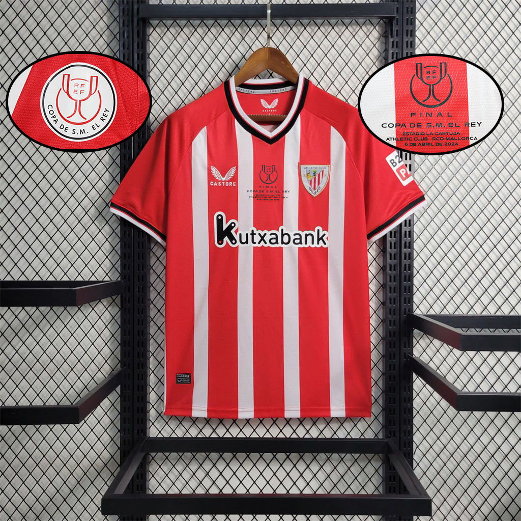 Athletic Bilbao 23-24 Home Stadium Jersey - Fans Version (Cope De Rey Final Patch) - SOCCERDEALSHOP