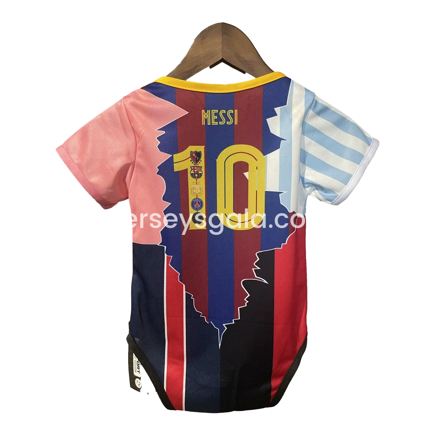 Messi Career Commemorative Baby Crawling Suit - Argentina B.A.R.S.A INT M.A.M Paris Saint-Germain PSG - SOCCERDEALSHOP