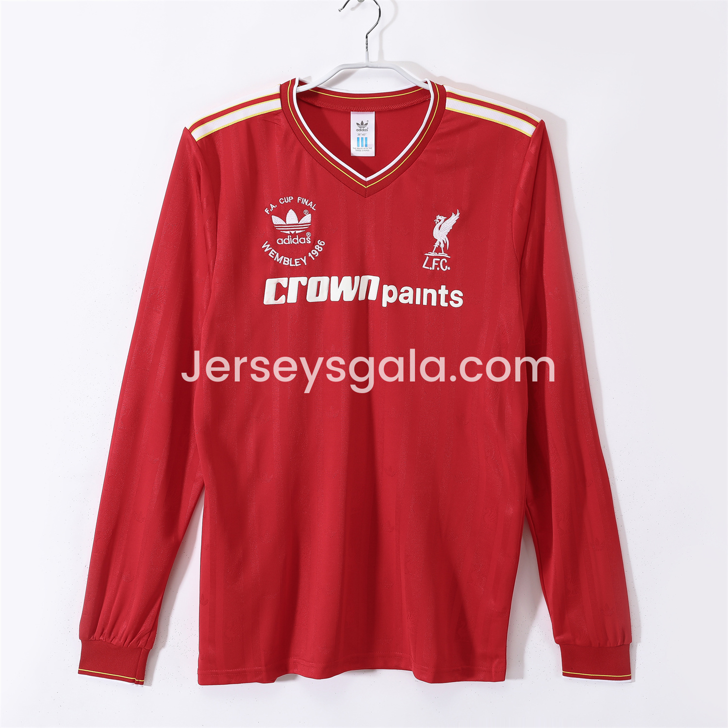 Retro Liver.pool 1986 Home Long Sleeves Jersey - FA CUP FINAL Version - SOCCERDEALSHOP