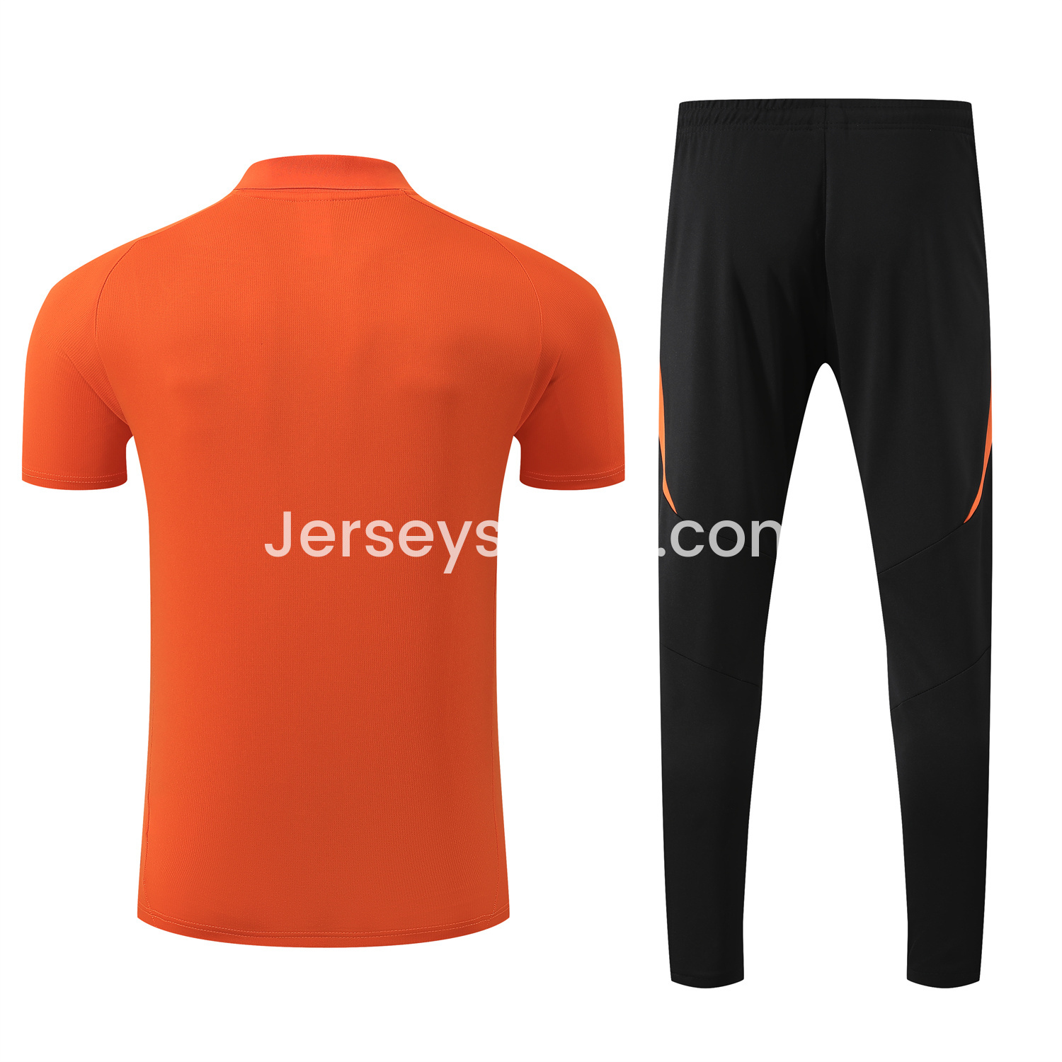 Colombia 25-26 POLO Short-Sleeve Training Set - Orange Top and Black Pants - SOCCERDEALSHOP