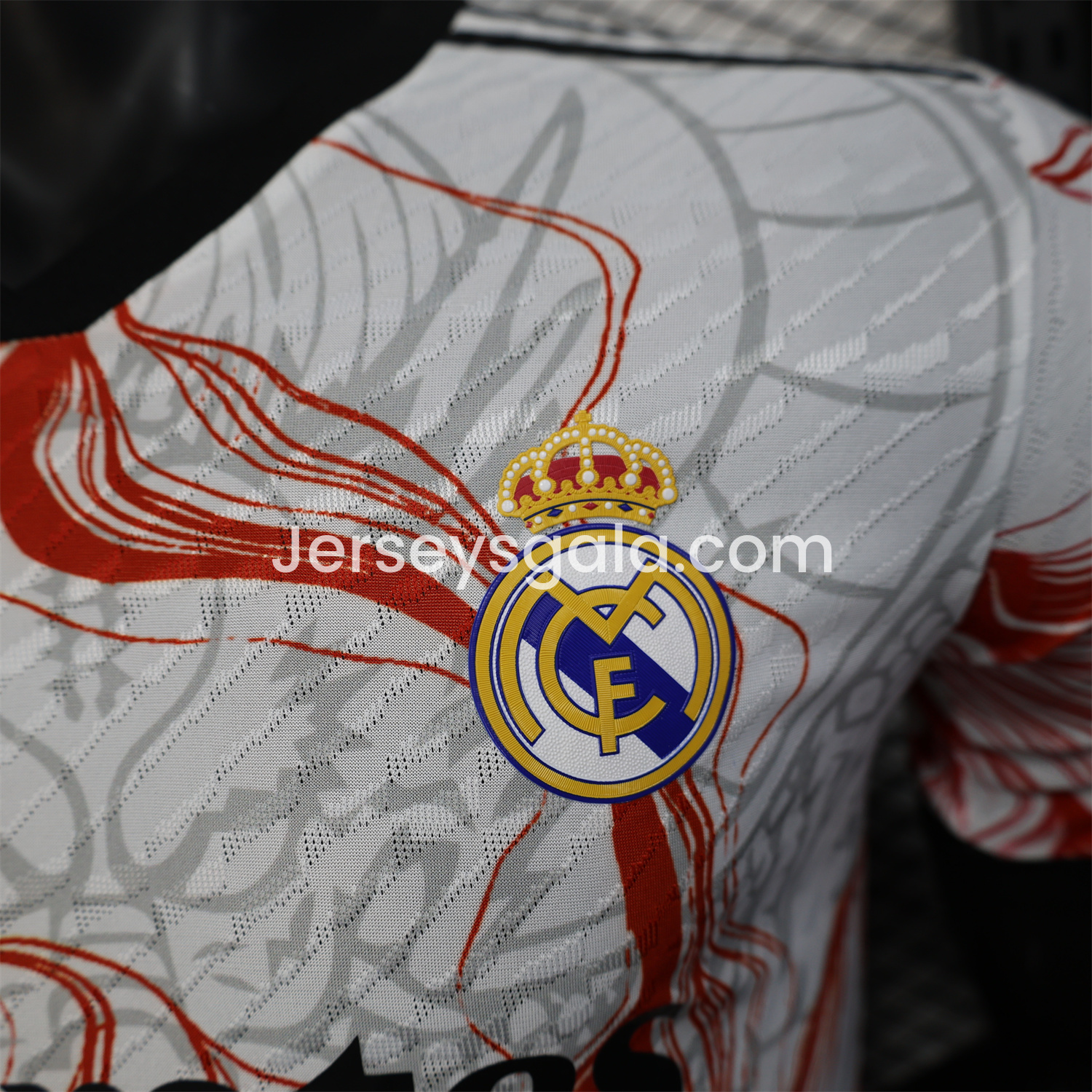 Real Madrid 24-25 Black & Red Loong White Jersey - Player Version - SOCCERDEALSHOP