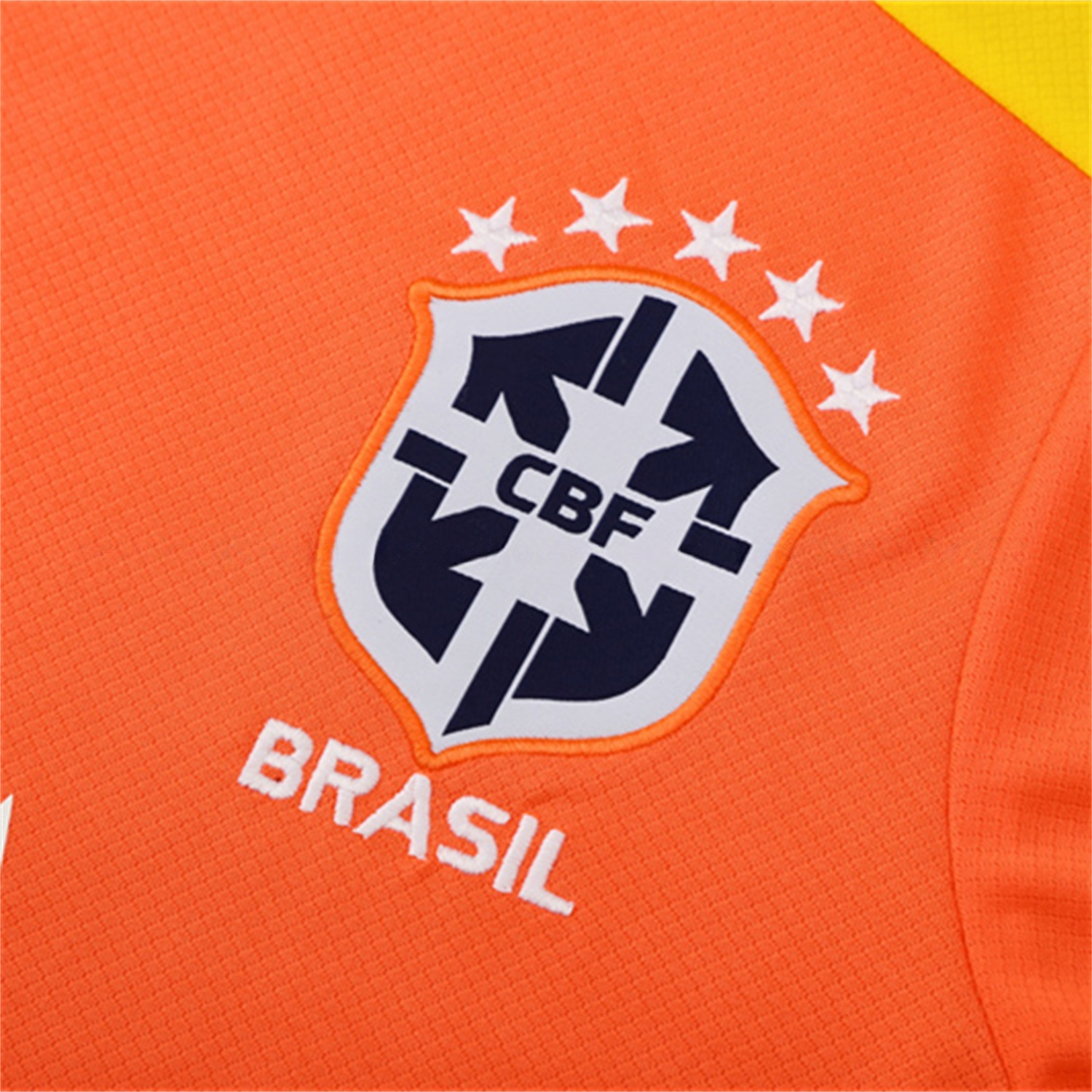 Brazil 25-26 Short-Sleeve Training Set - Orange Top & Black Shorts - SOCCERDEALSHOP