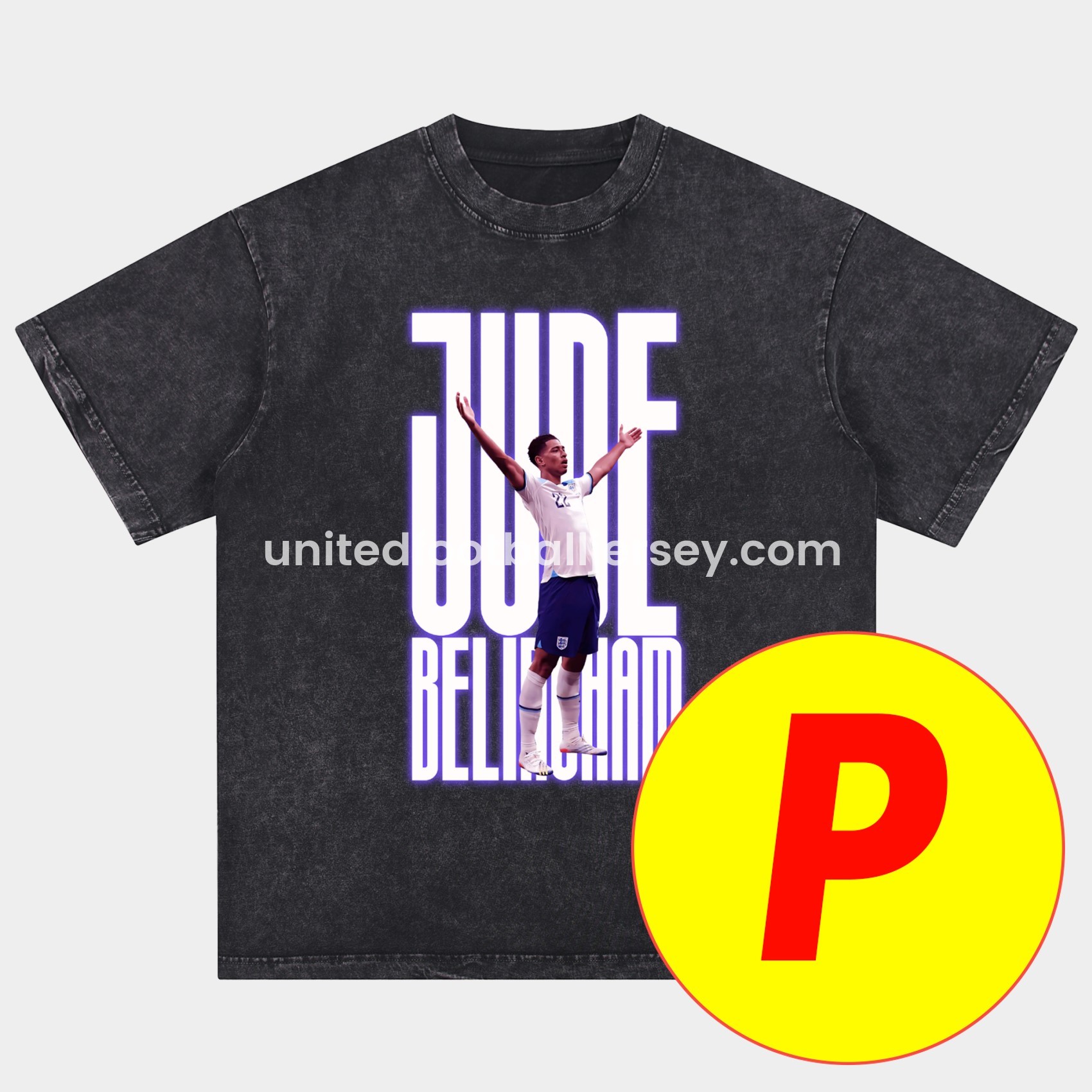 Bellingham Real Madrid England 24-25 25-26 Oversized Washed T-Shirt - SOCCERDEALSHOP