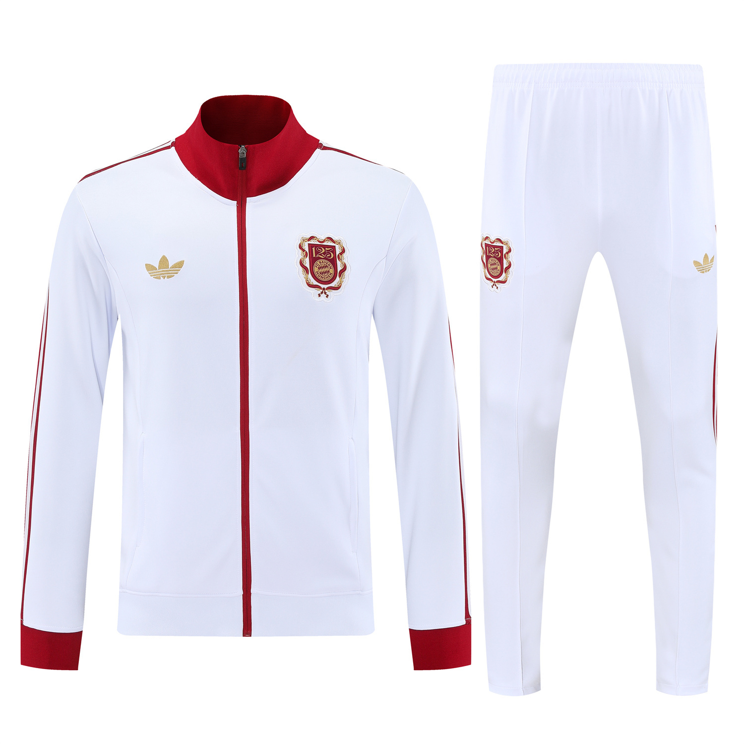 Bayern Munich 25-26 125th Anniversary Jacket Training Tracksuit - White Jackets & White Pants - SOCCERDEALSHOP