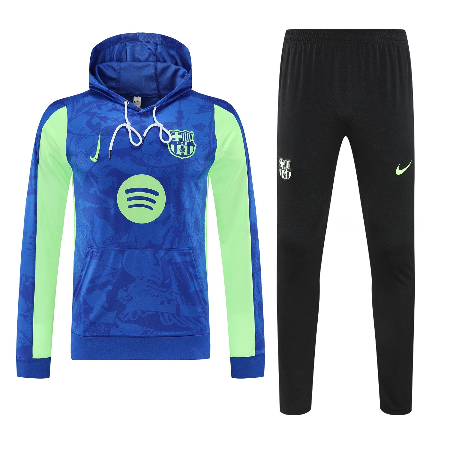 Barcelona 25-26 Training Hoodie Set - Blue Green Hoodie and Black Pants - SOCCERDEALSHOP
