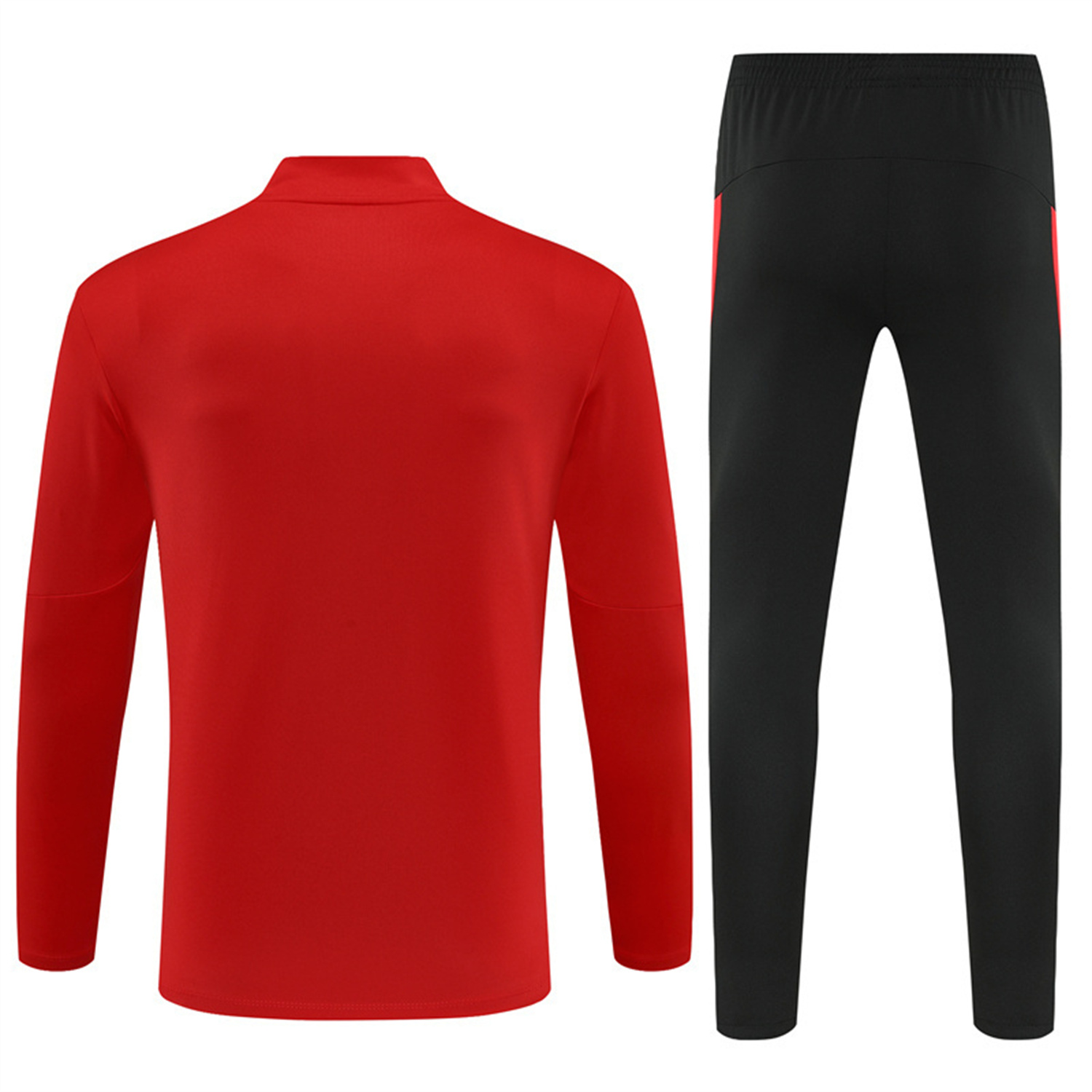 Portugal 25-26 Long Sleeve Training Set - Red Top & Black Pants - SOCCERDEALSHOP