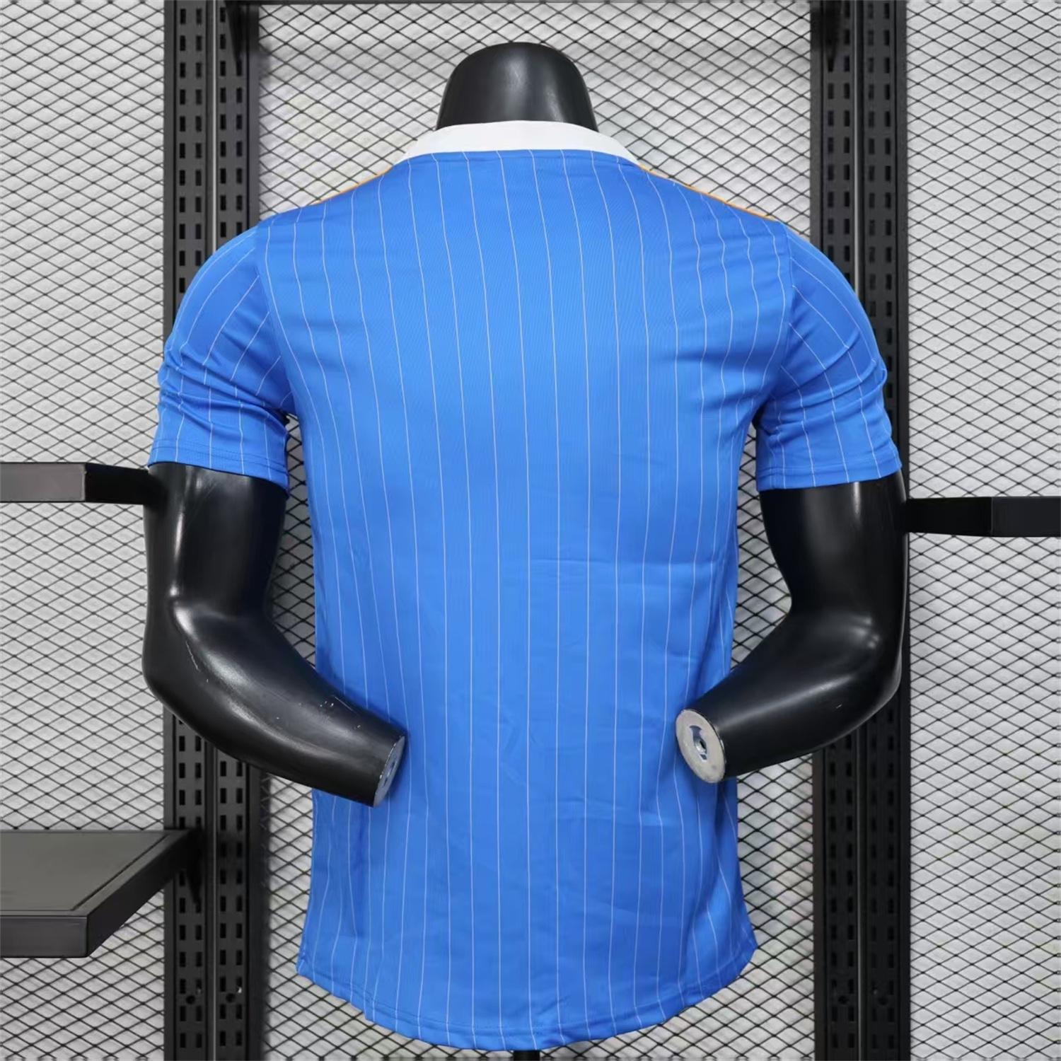 Real Madrid 25-26 Trefoil White Lines Blue Travel Jersey - Player Version - SOCCERDEALSHOP