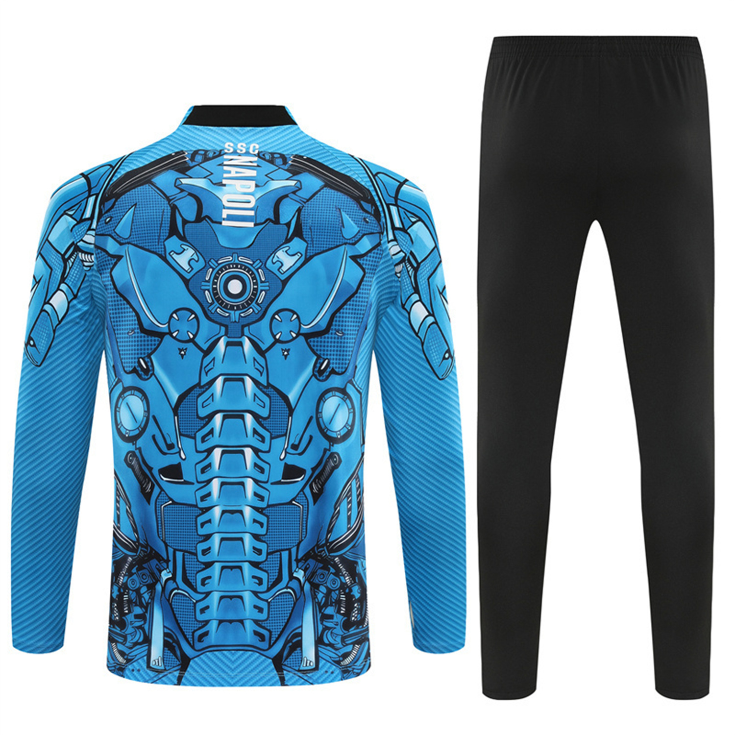 Napoli 25-26 Kids Long Sleeve Training Set - Blue Mecha Top & Black Pants - SOCCERDEALSHOP
