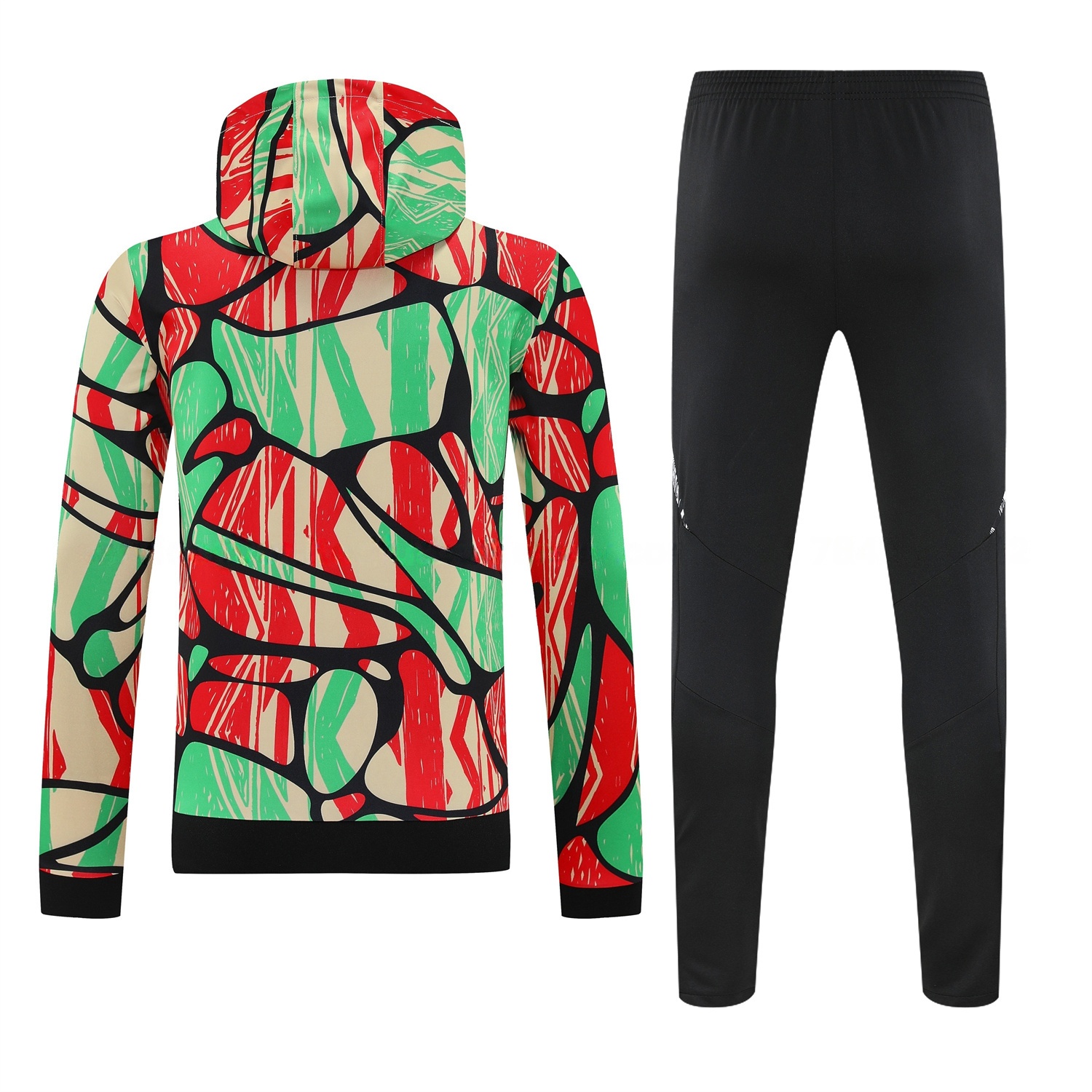 Arsenal 25-26 Training Hoodie Set - Red Green Hoodie and Black Pants - SOCCERDEALSHOP