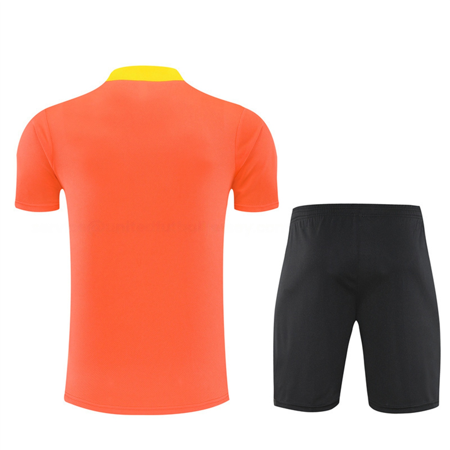 Brazil 25-26 Kids Short-Sleeve Training Set - Orange Top & Black Shorts - SOCCERDEALSHOP