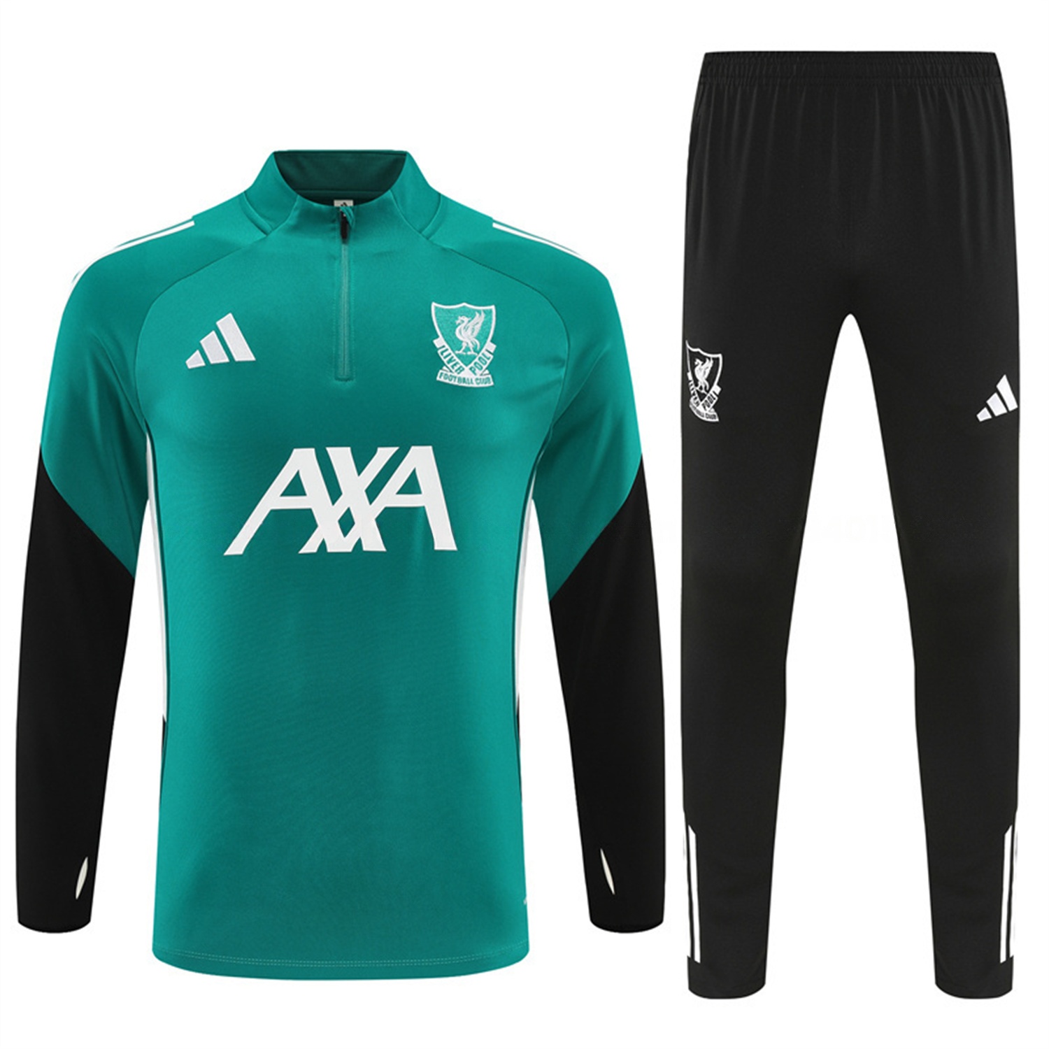 Liver.pool 25-26 Long Sleeve Training Set - Green Top & Black Pants - SOCCERDEALSHOP