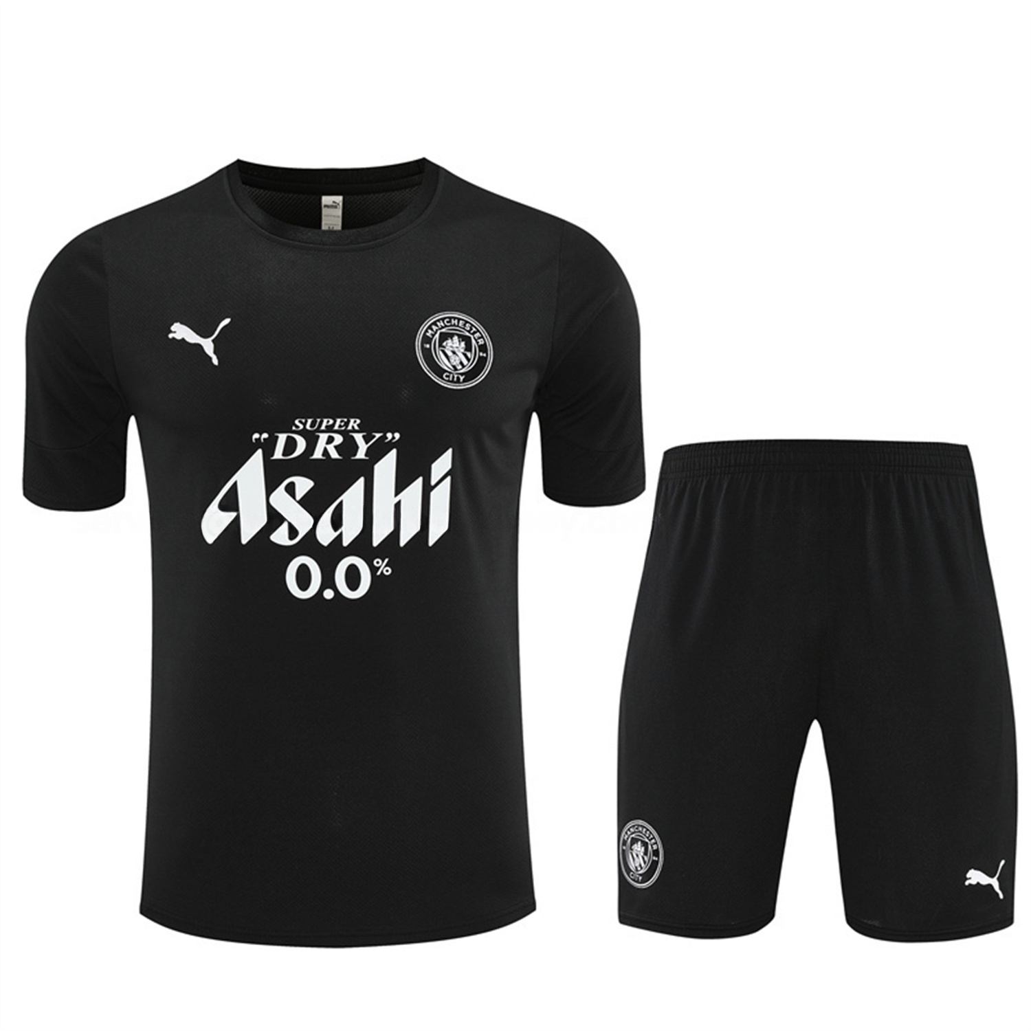 Manchester City 25-26 Short-Sleeve Training Set - Black Top & Black Shorts - SOCCERDEALSHOP