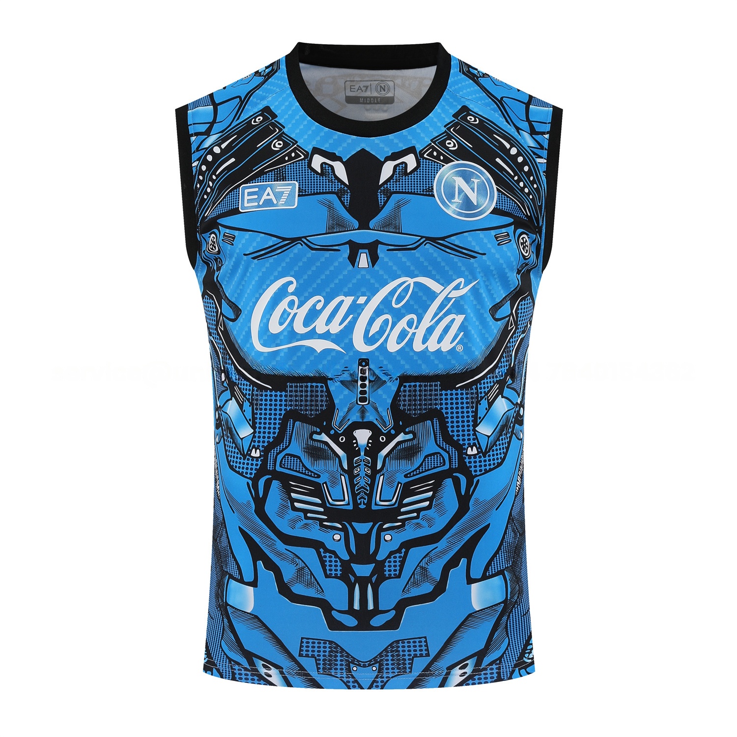 Napoli 25-26 Vest Training Set - Blue Mecha Vest & Black Shorts - SOCCERDEALSHOP