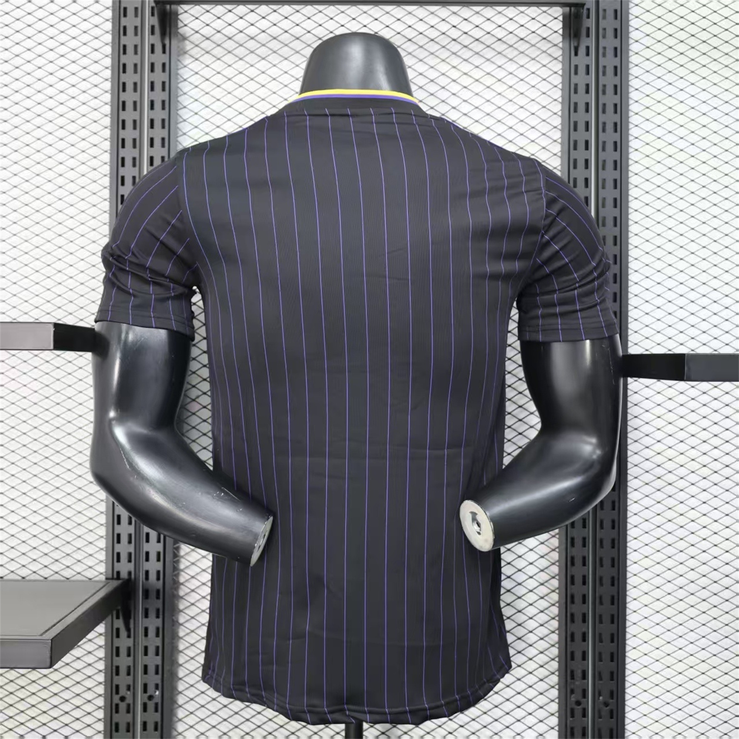 Manchester United 25-26 Trefoil Purple Lines Black Travel Jersey - Player Version - SOCCERDEALSHOP