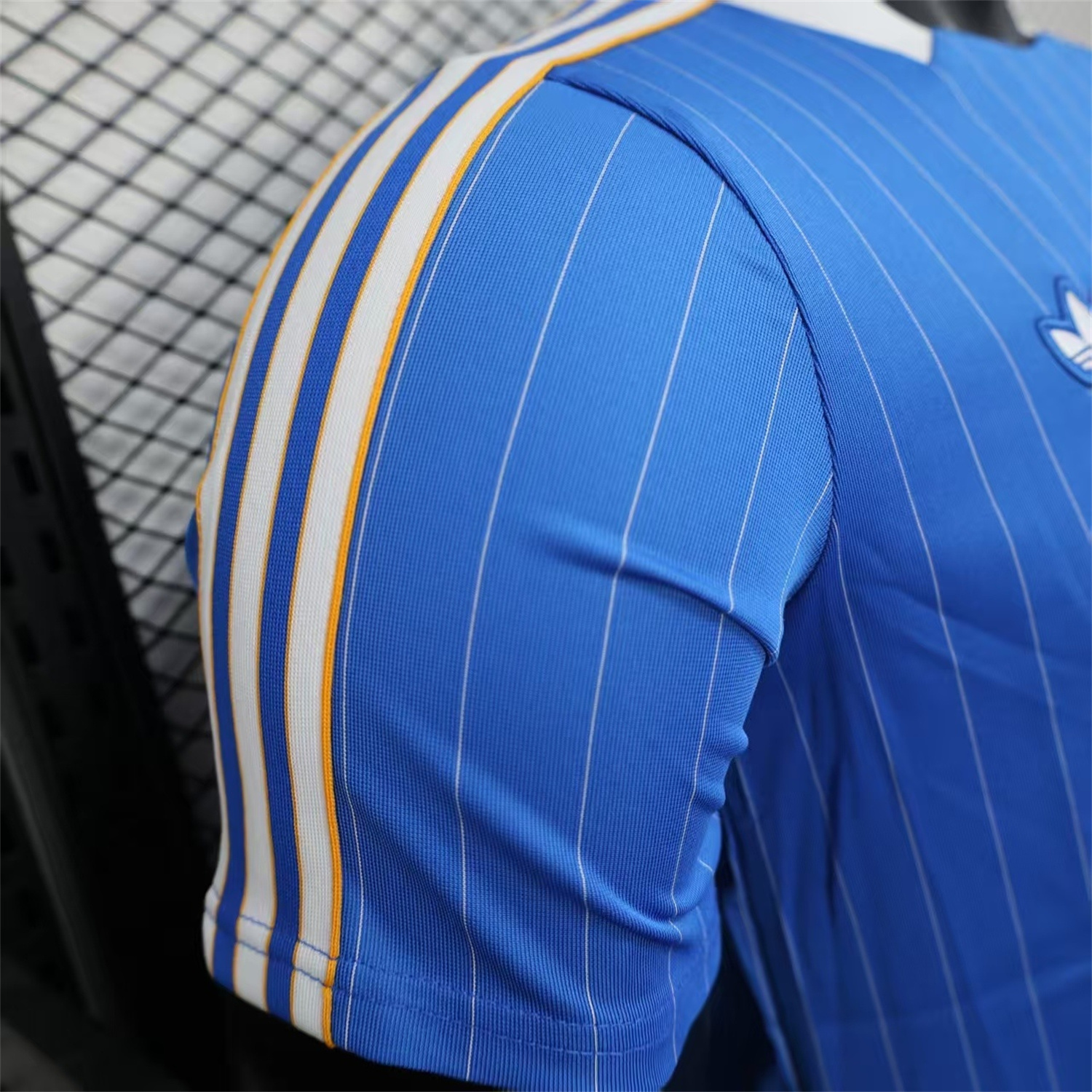 Real Madrid 25-26 Trefoil White Lines Blue Travel Jersey - Player Version - SOCCERDEALSHOP