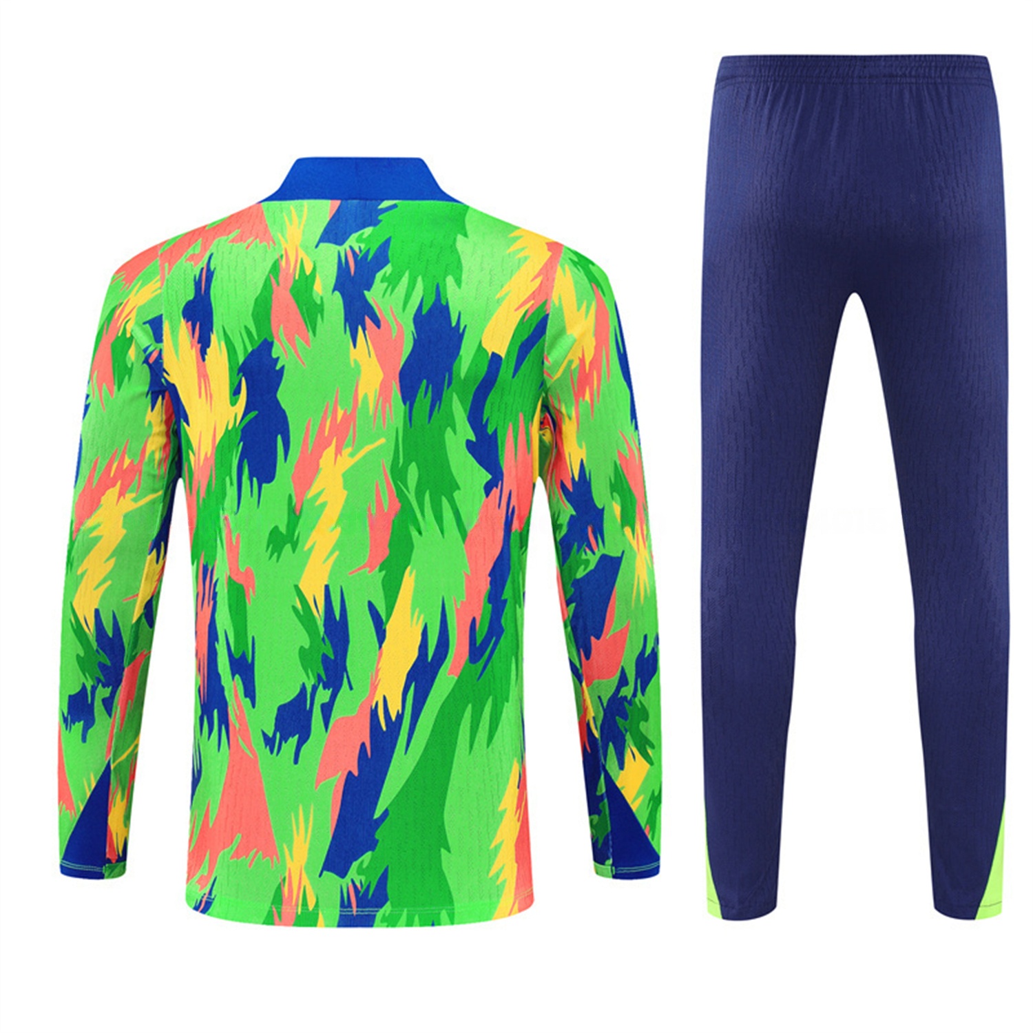 Brazil 25-26 Long Sleeve Training Set - Colorful Camouflage Top & Royal Blue Pants - SOCCERDEALSHOP