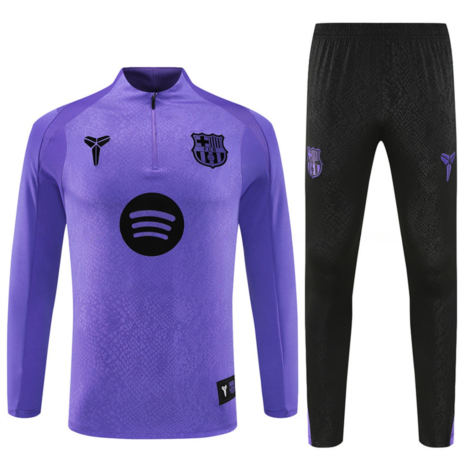 Barcelona 25-26 X KB Long Sleeve Training Set - Purple Top & Black Pants - SOCCERDEALSHOP
