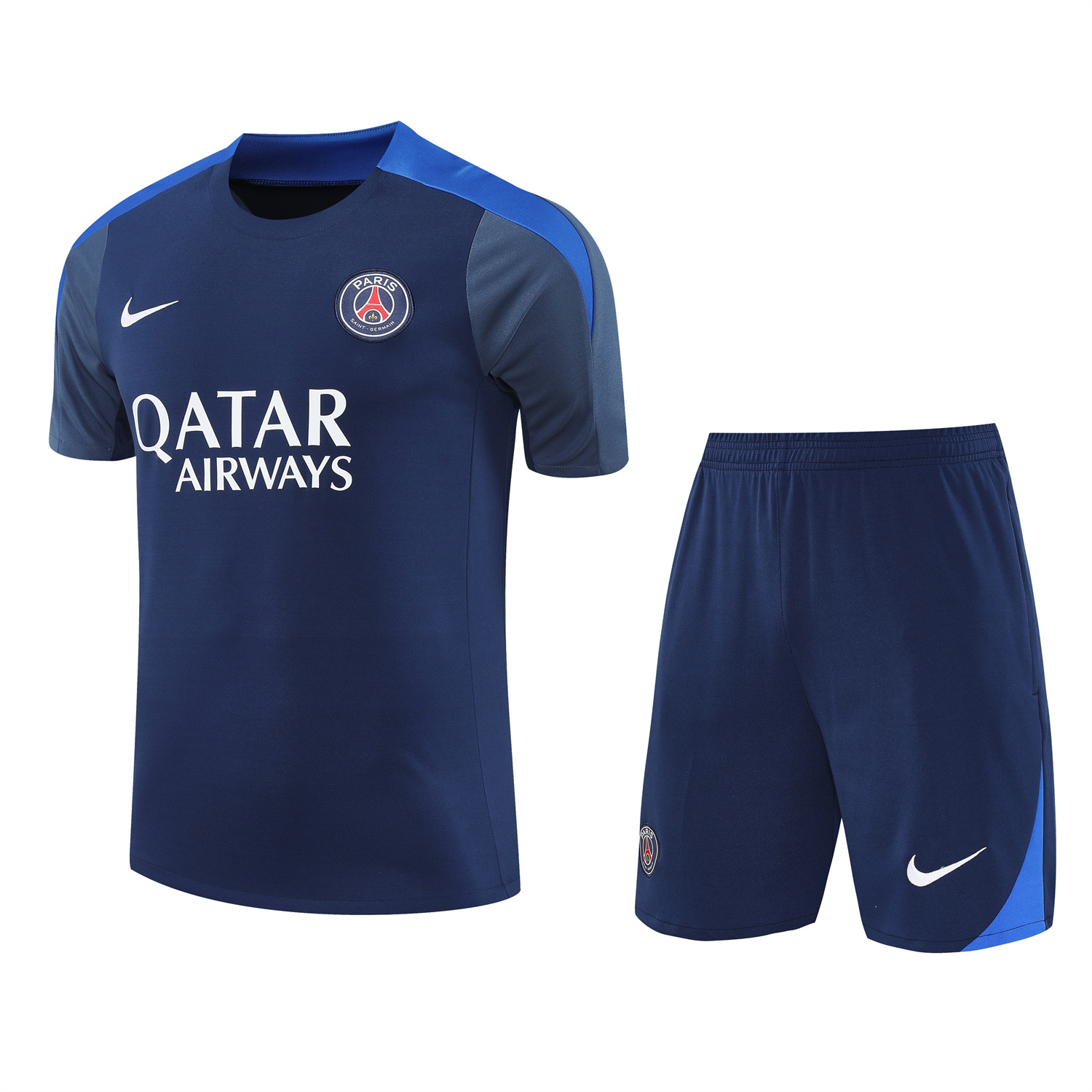 Paris Saint-Germain PSG 25-26 Short-Sleeve Training Set - Royal Blue & Royal Blue Shorts - SOCCERDEALSHOP